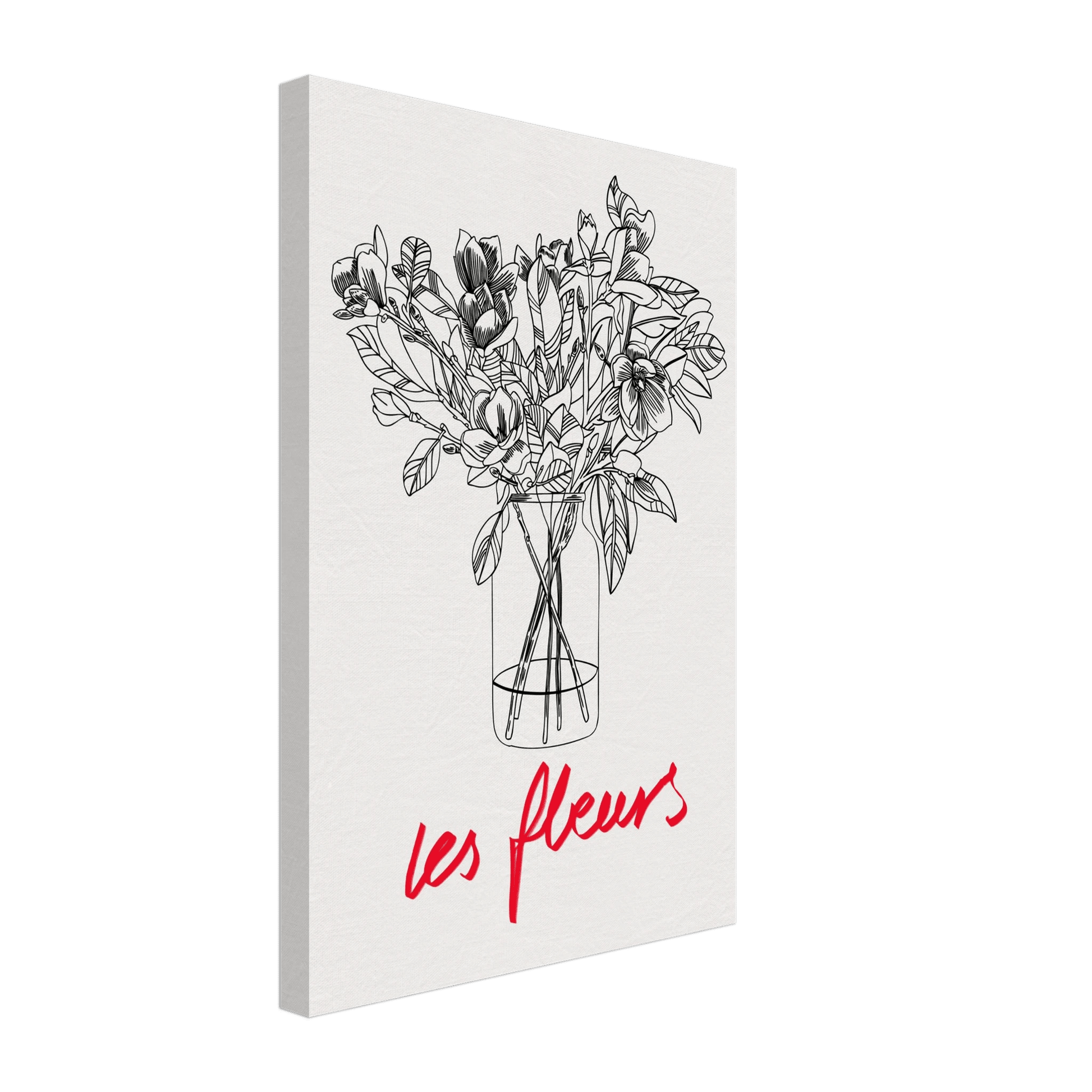 Les Fleurs Botanical Poster | French Flower Line Art Print | Minimalist Floral Wall Decor - Evergreen Posters