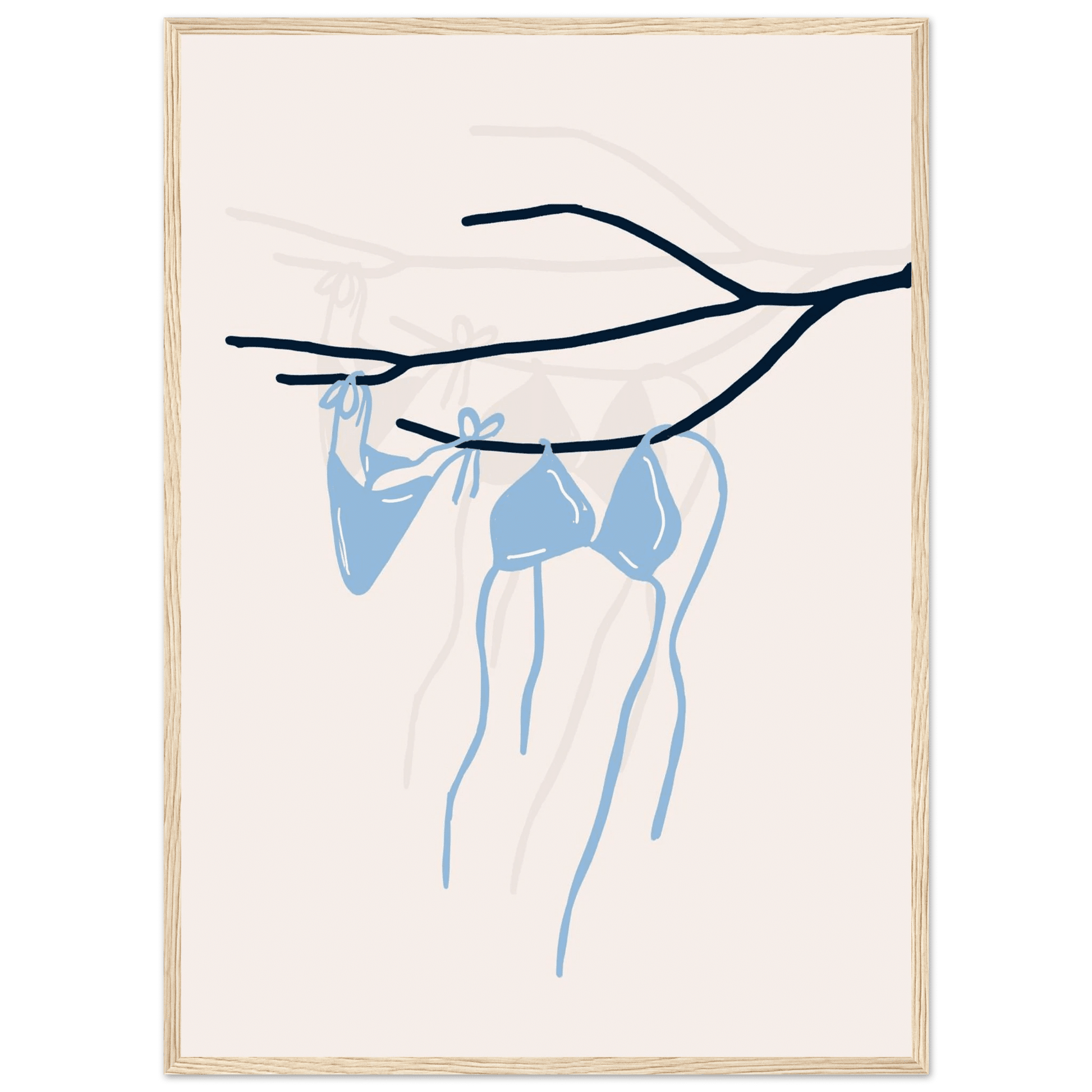 Coastal Bikini Line Art Poster – Minimalist Beach Wall Art Print - Evergreen Posters