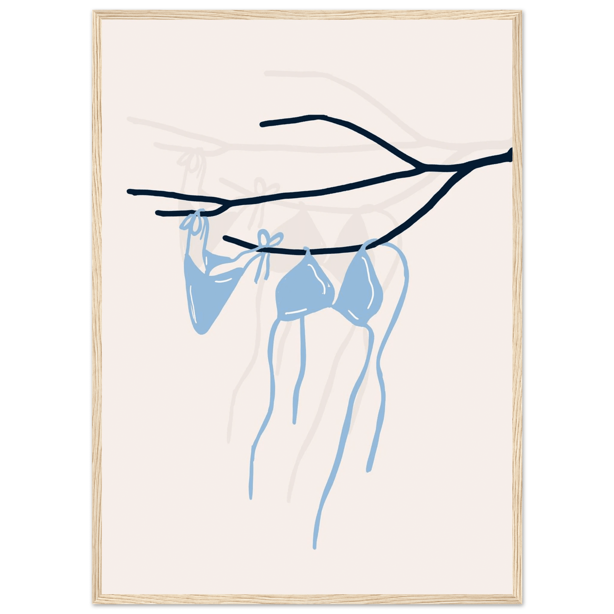 Coastal Bikini Line Art Poster – Minimalist Beach Wall Art Print - Evergreen Posters