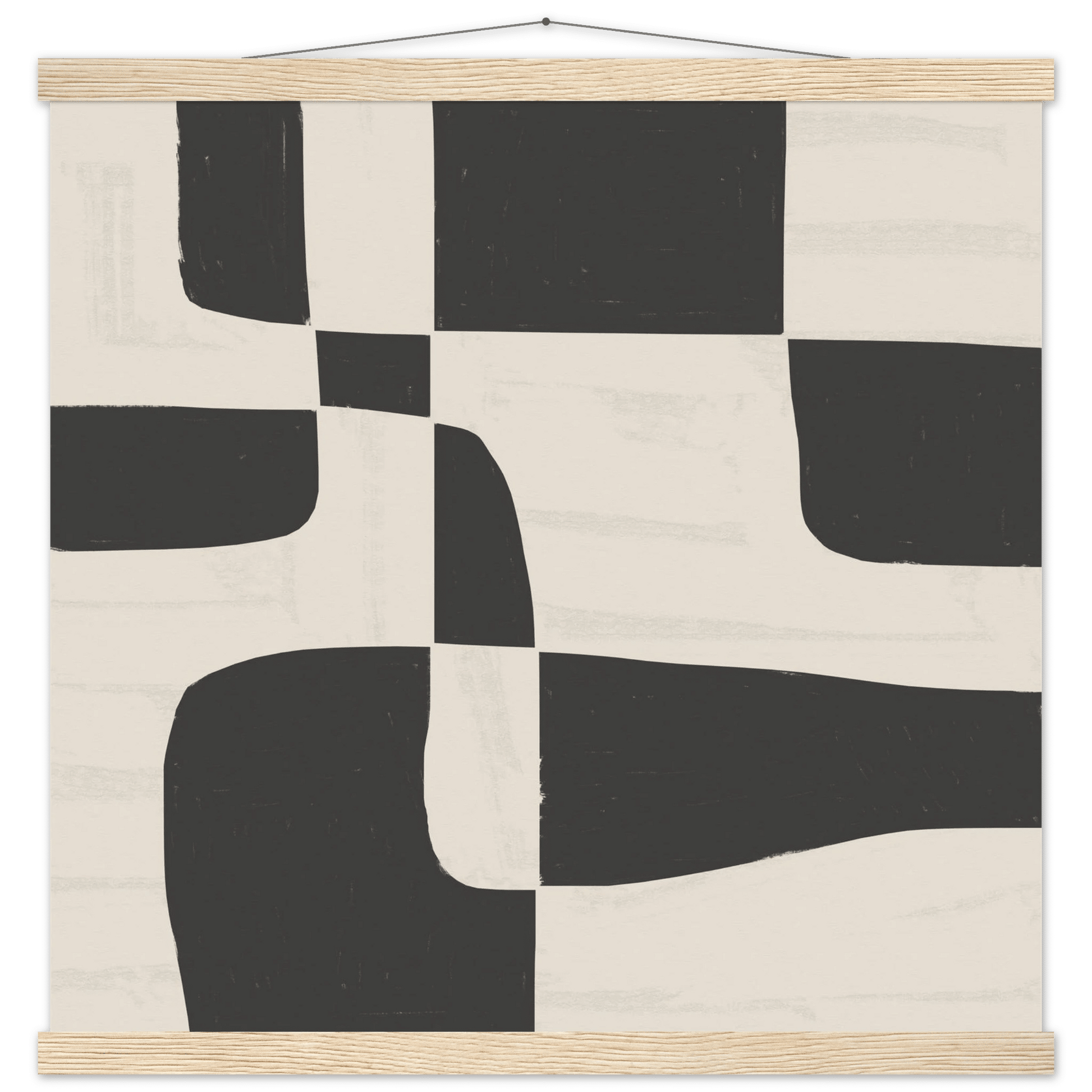 Black & White Abstract Poster | Minimalist Geometric Wall Art | Modern Living Room Print - Evergreen Posters