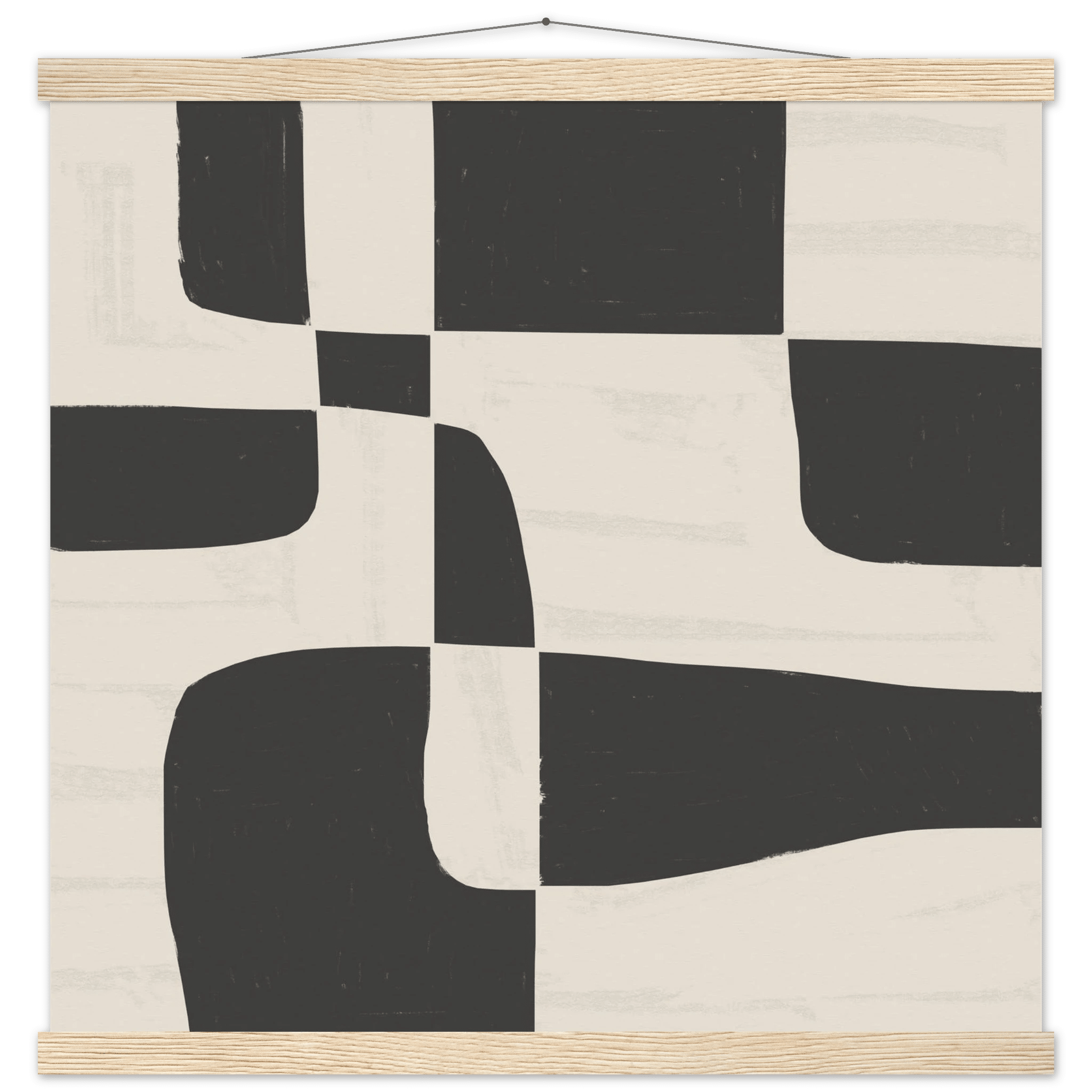 Black & White Abstract Poster | Minimalist Geometric Wall Art | Modern Living Room Print - Evergreen Posters