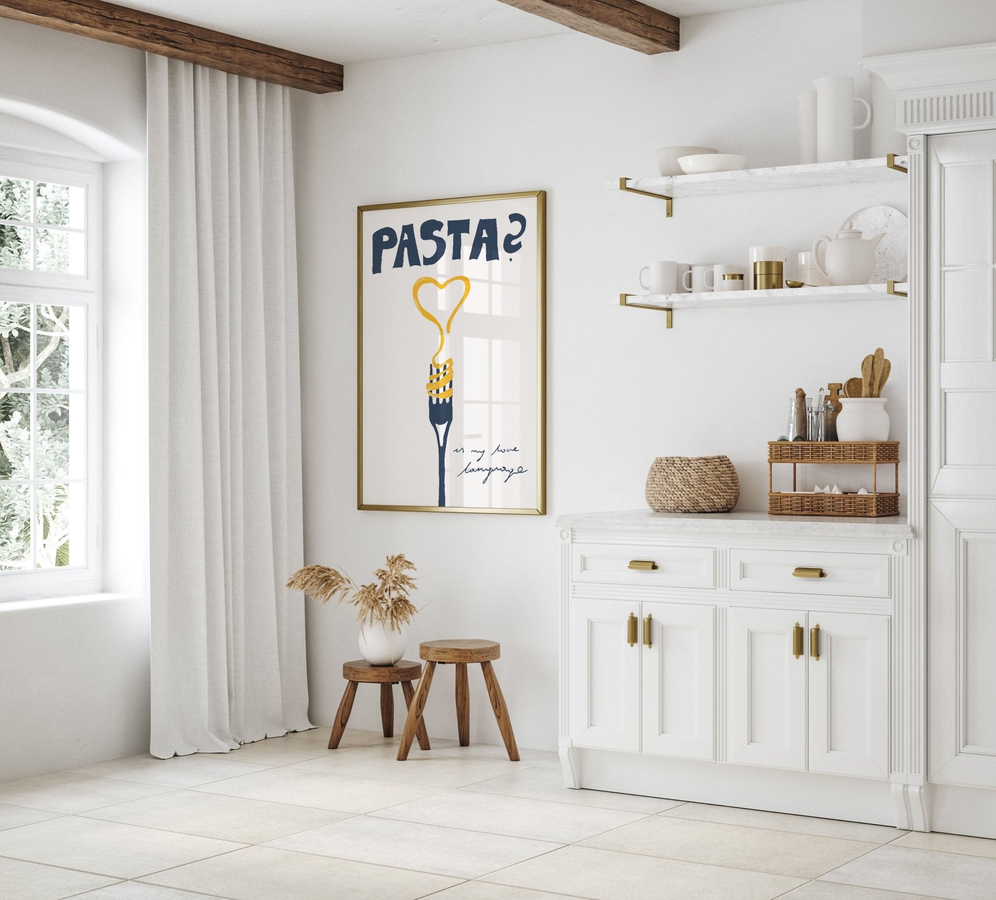 Pasta is My Love Language Poster – Playful Kitchen Wall Art Print (Digital & Printed Options) - Evergreen Posters