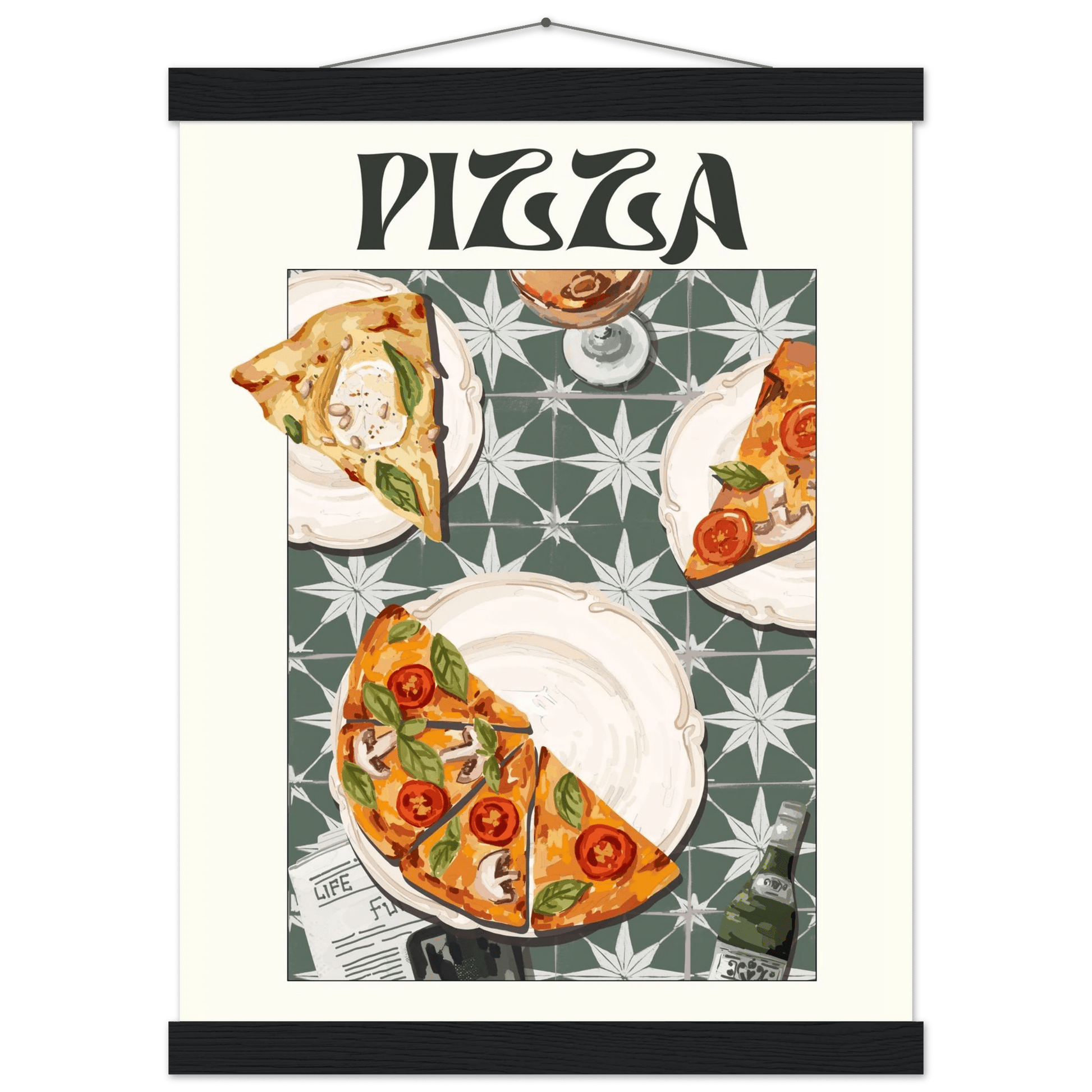 Pizza Poster – Playful Italian Kitchen Wall Art Print (Digital & Printed Options) - Evergreen Posters