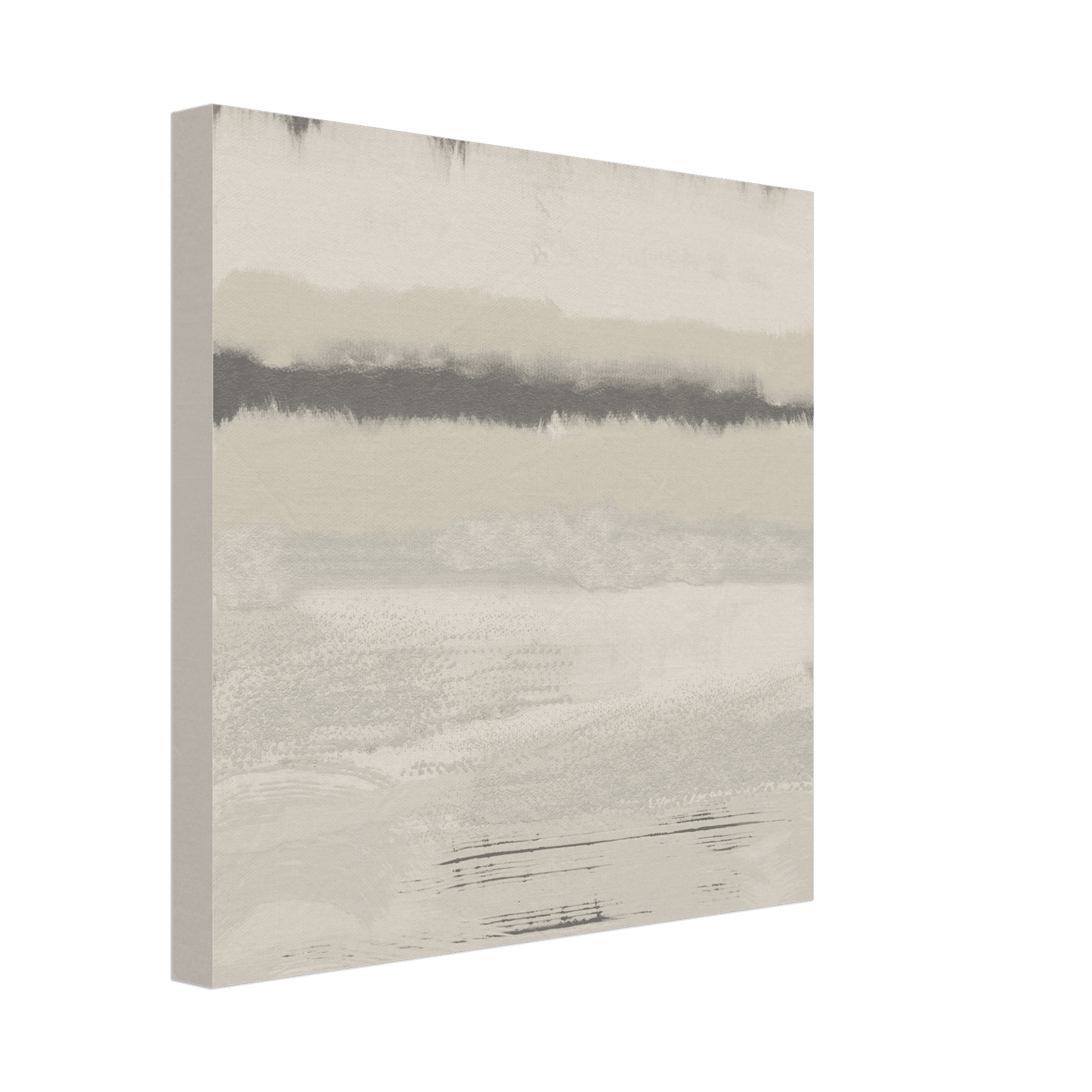 Misty Abstract Poster | Beige & Grey Textured Wall Art | Minimalist Square Print - Evergreen Posters