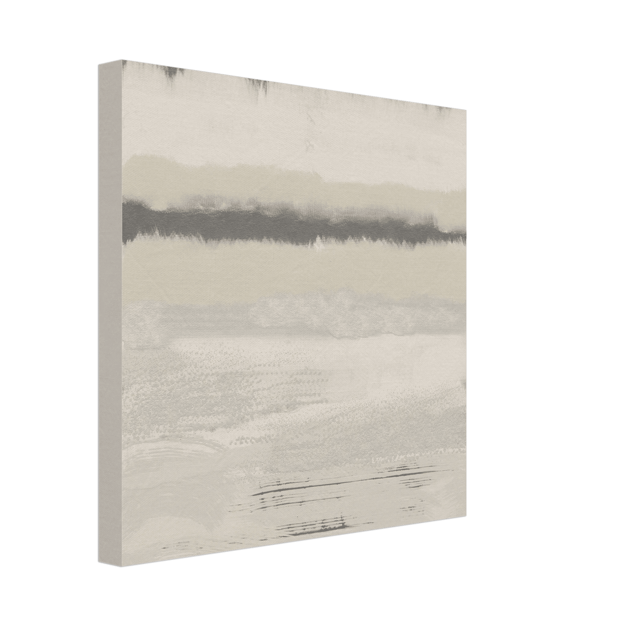 Misty Abstract Poster | Beige & Grey Textured Wall Art | Minimalist Square Print - Evergreen Posters