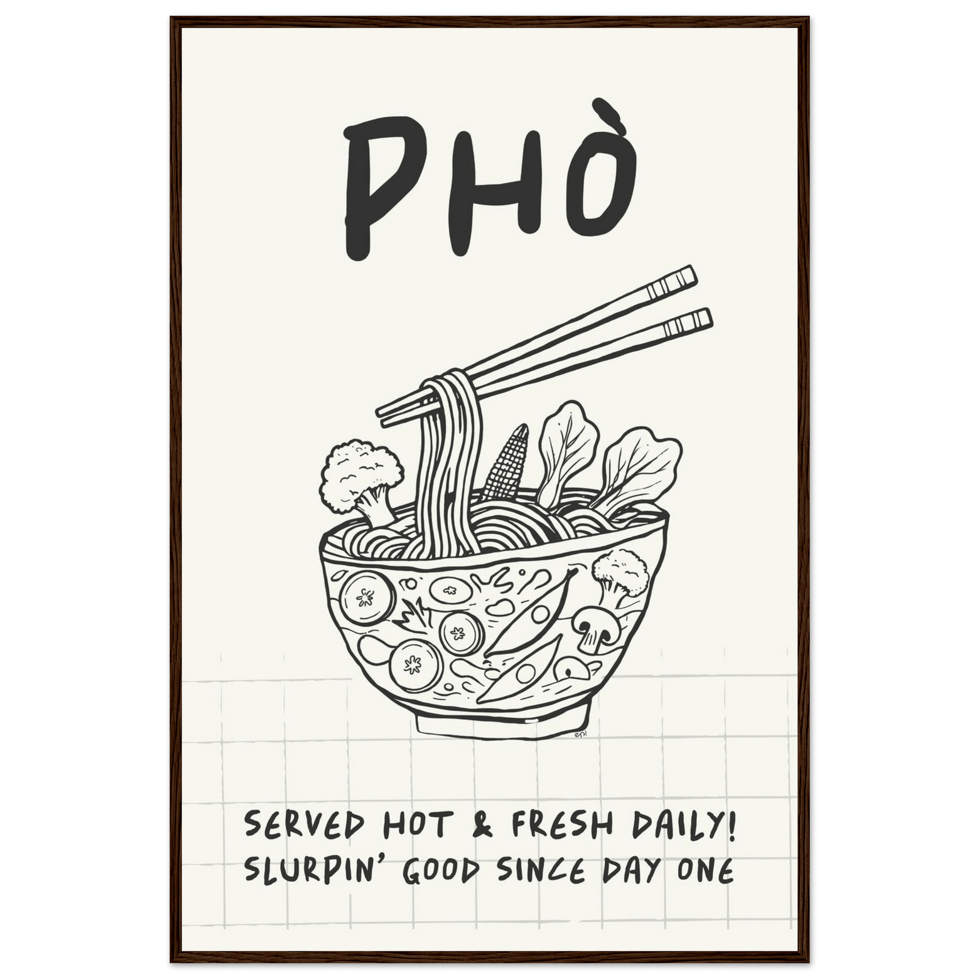 Pho Poster – Slurpin’ Good Vietnamese Kitchen Wall Art Print (Digital & Printed Options) - Evergreen Posters