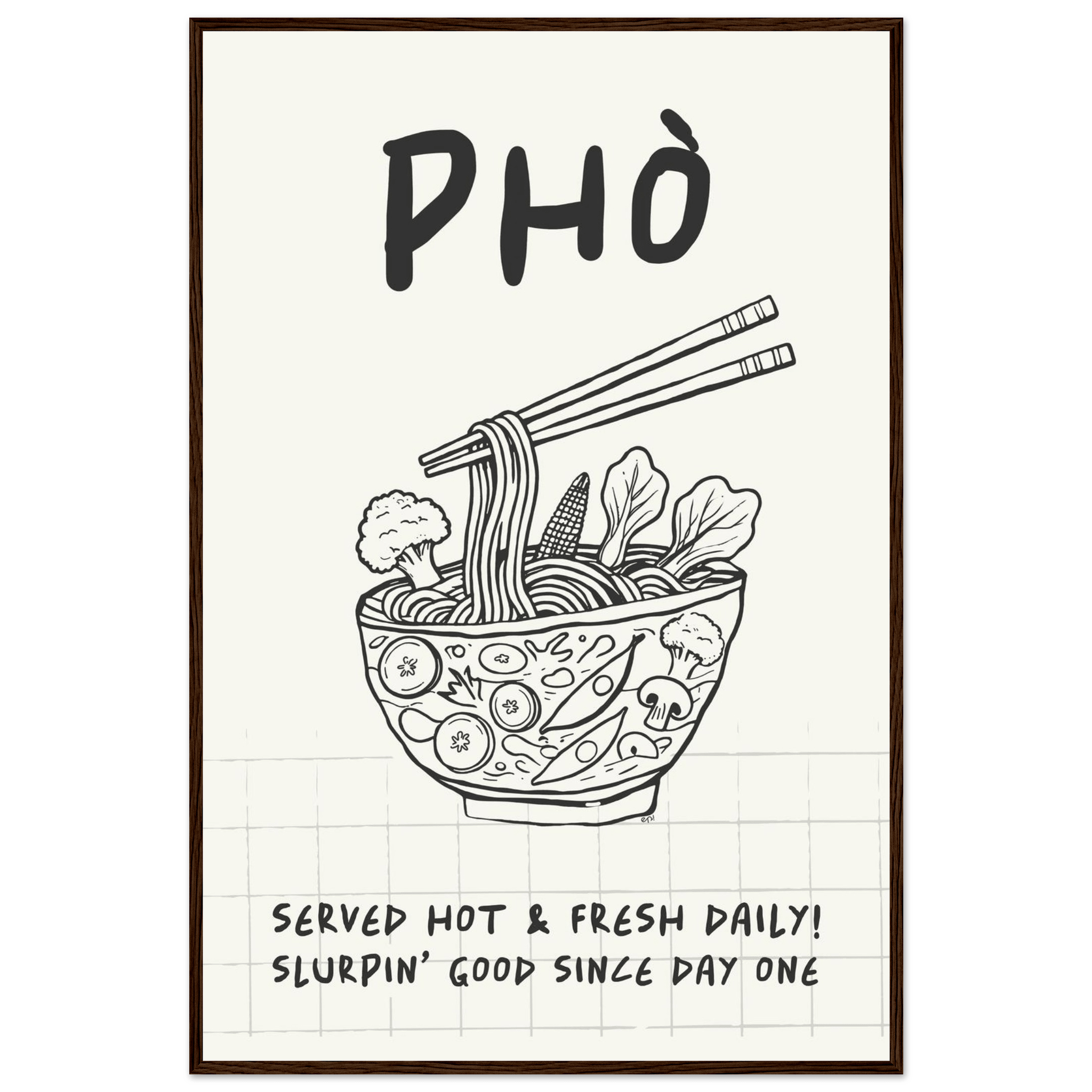 Pho Poster – Slurpin’ Good Vietnamese Kitchen Wall Art Print (Digital & Printed Options) - Evergreen Posters