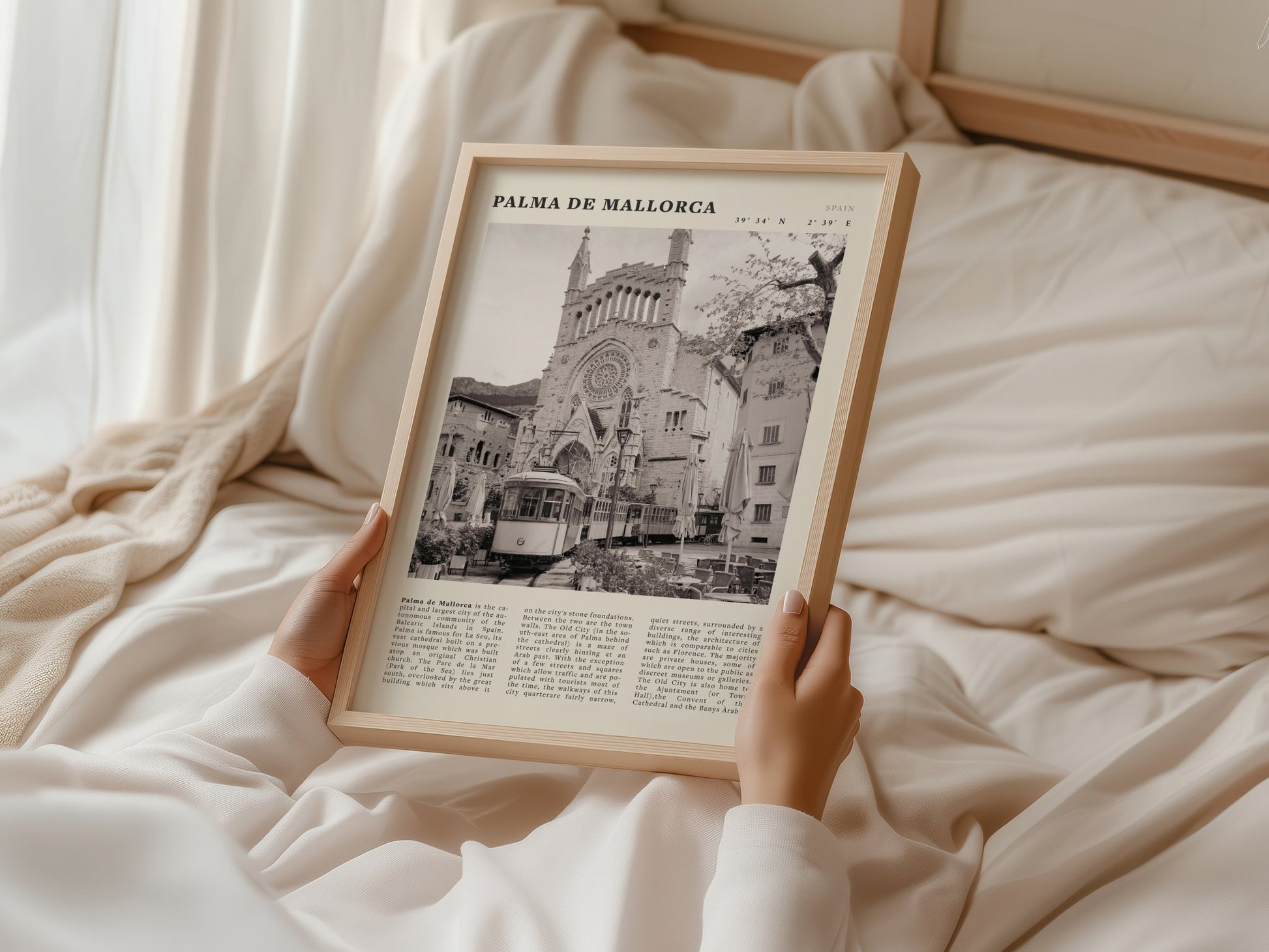 Palma de Mallorca Poster | Black & White Spain Wall Art | Travel Print | Mediterranean Decor - Evergreen Posters