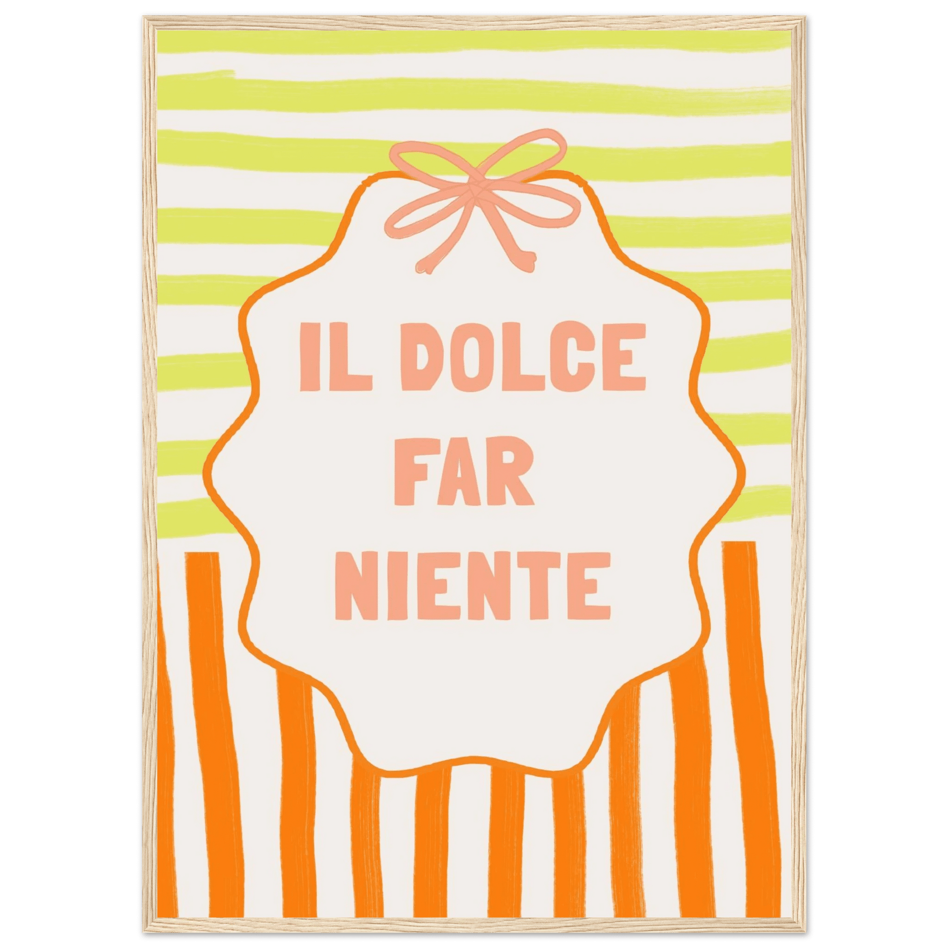Il Dolce Far Niente Italian Print | Coquette Stripe Wall Art - Evergreen Posters