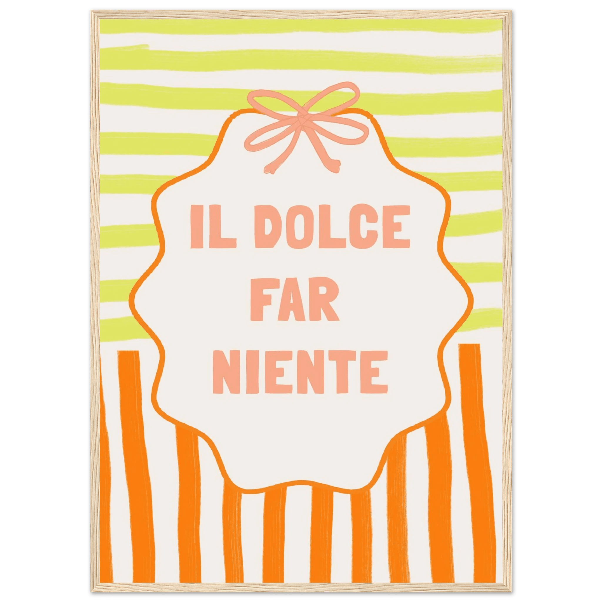 Il Dolce Far Niente Italian Print | Coquette Stripe Wall Art - Evergreen Posters