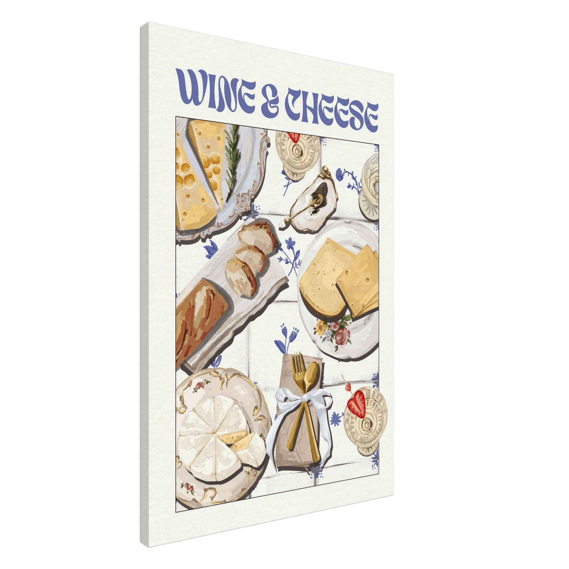 Wine & Cheese Poster – Elegant Kitchen & Dining Wall Art Print (Digital & Printed Options) - Evergreen Posters