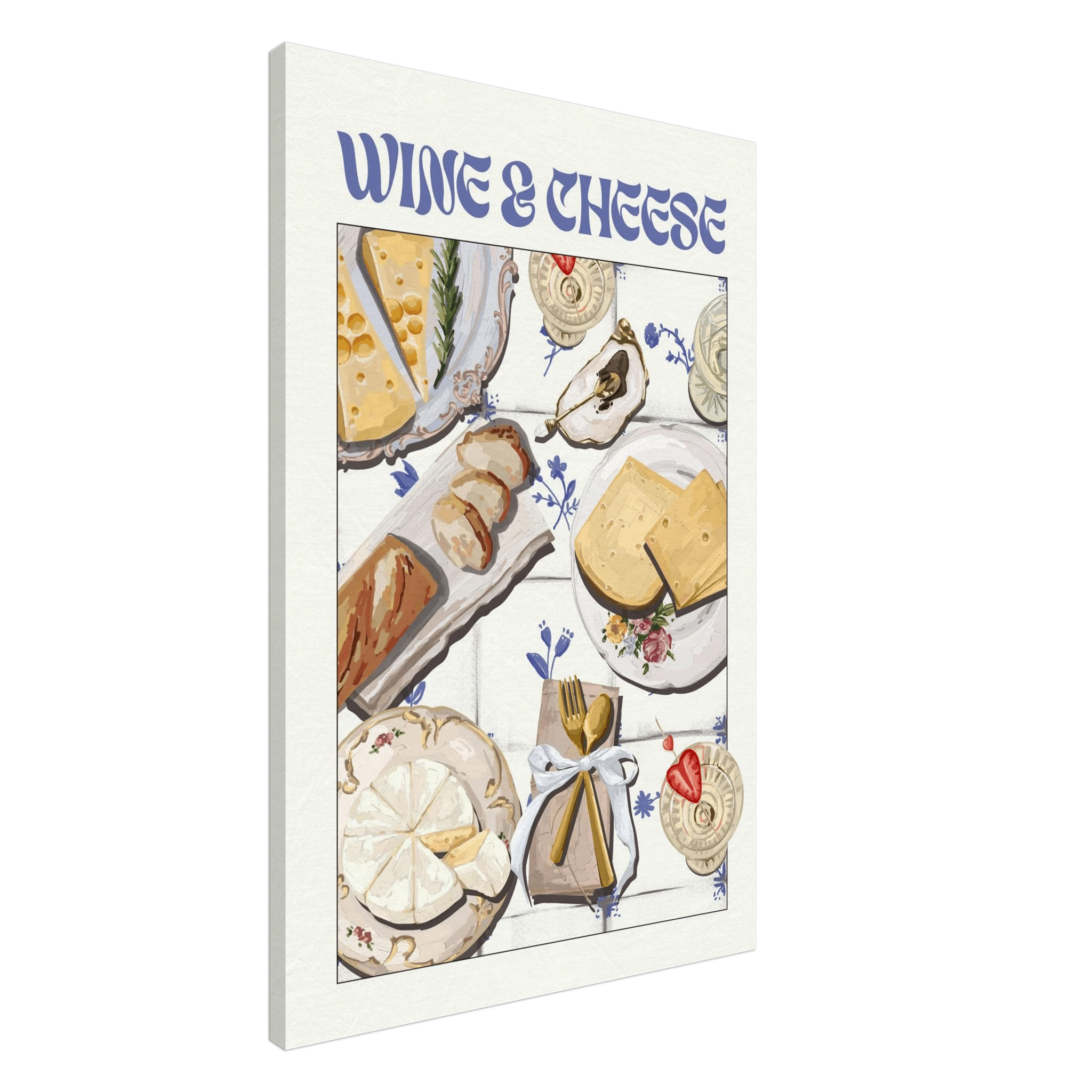 Wine & Cheese Poster – Elegant Kitchen & Dining Wall Art Print (Digital & Printed Options) - Evergreen Posters