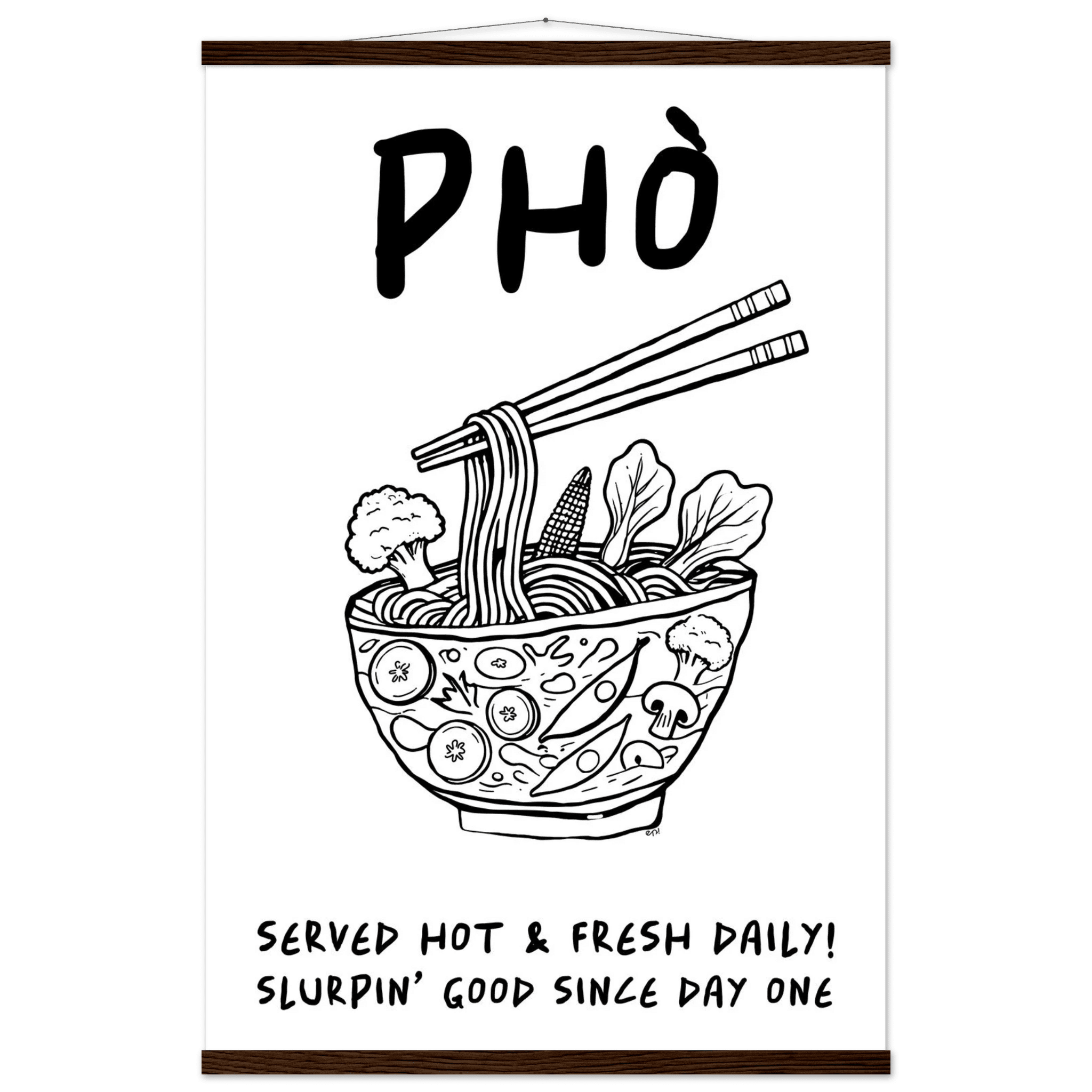 Pho Poster – Funny Vietnamese Kitchen Wall Art Print (Digital & Printed Options) - Evergreen Posters