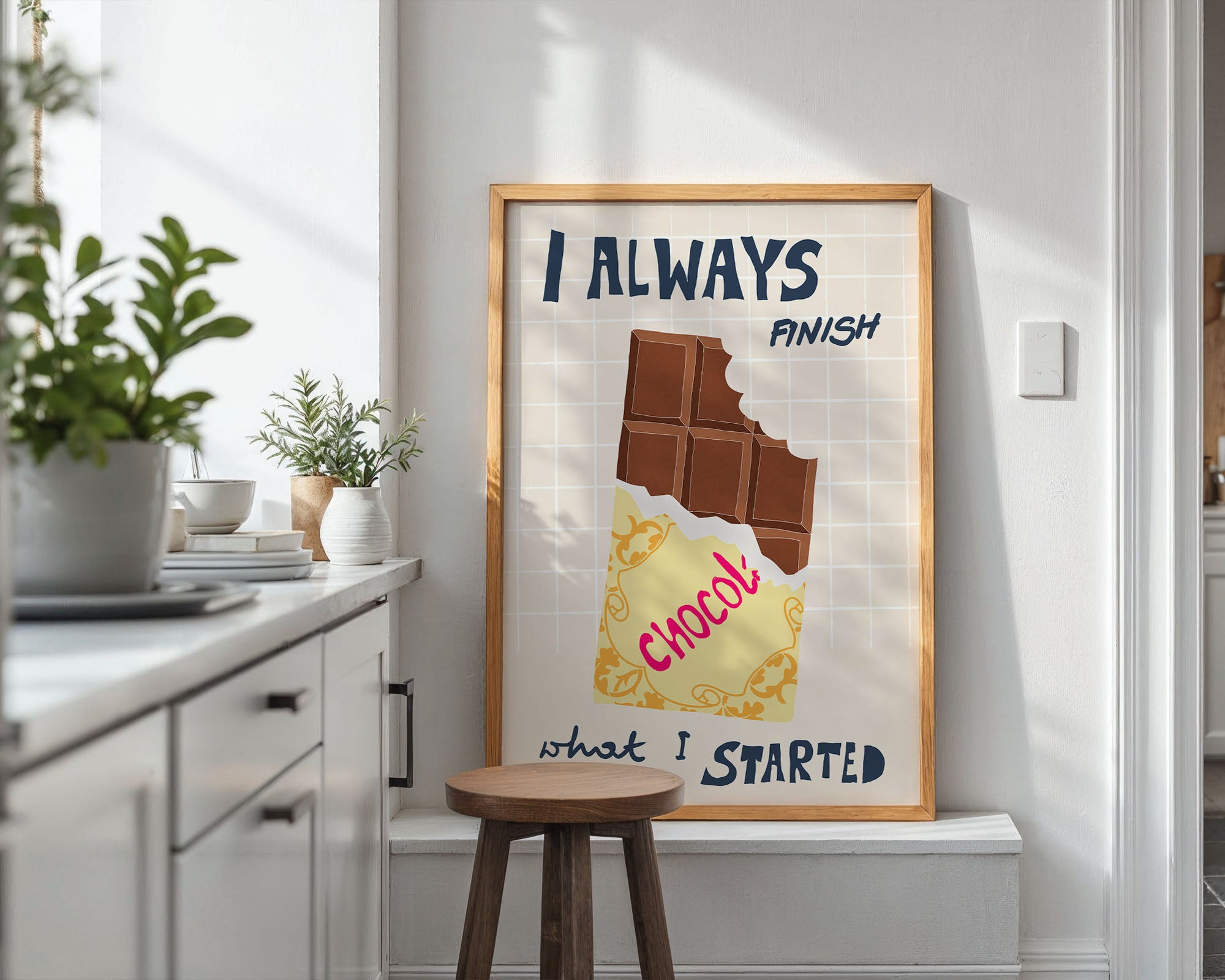 I Always Finish What I Started Poster – Funny Chocolate Kitchen Wall Art Print - Evergreen Posters