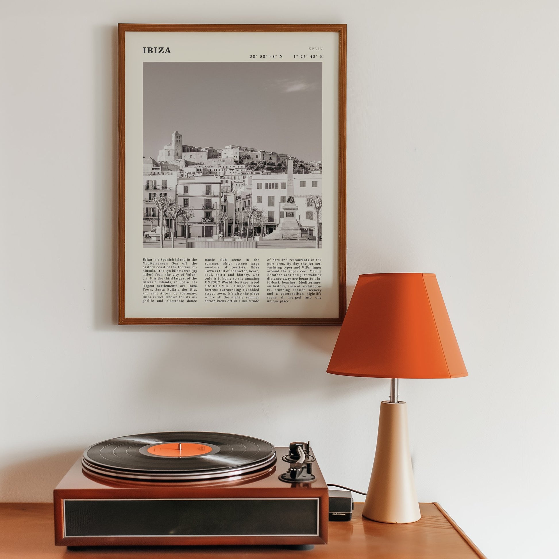 Ibiza Poster | Black & White Spanish Island Wall Art | Spain Travel Print - Evergreen Posters