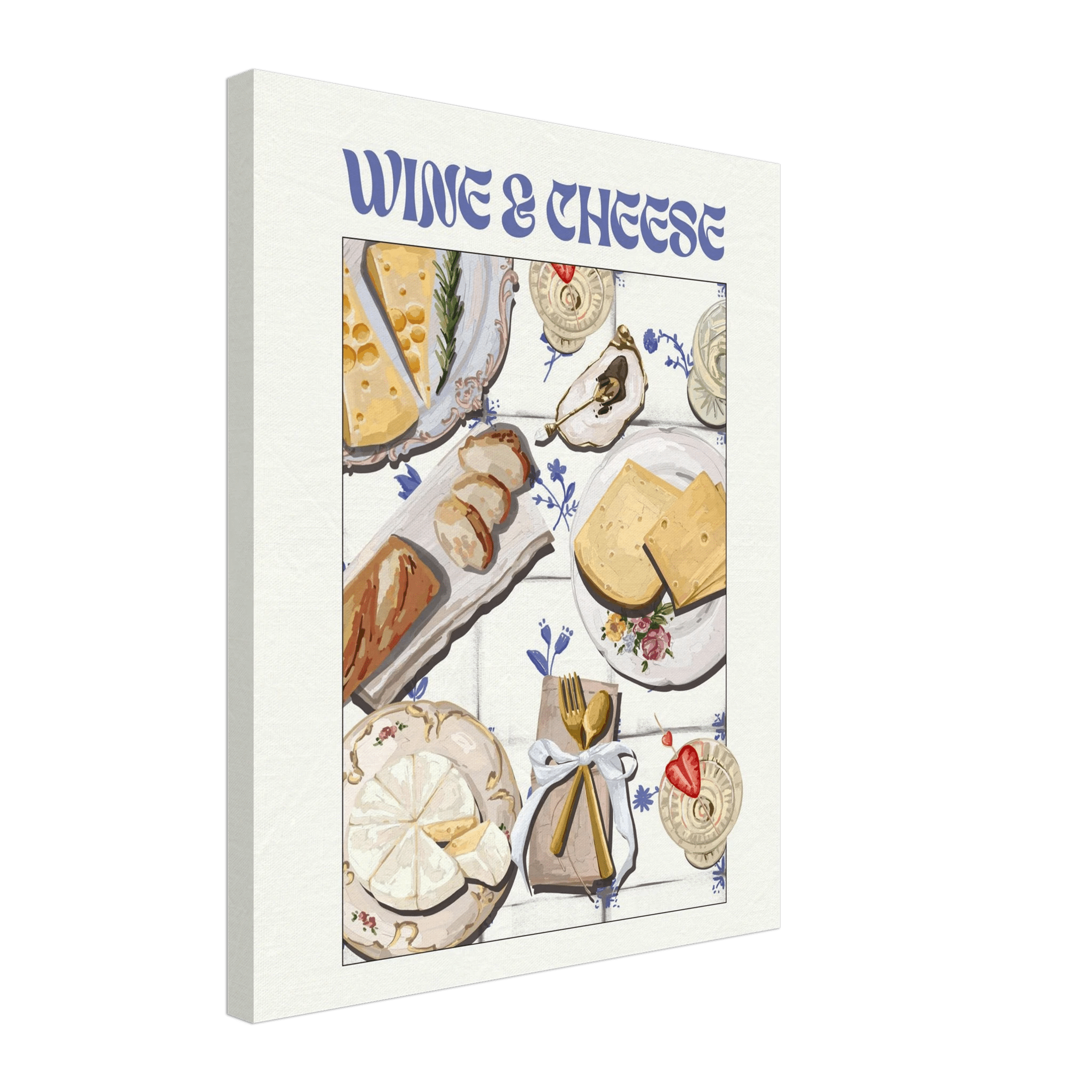 Wine & Cheese Poster – Elegant Kitchen & Dining Wall Art Print (Digital & Printed Options) - Evergreen Posters