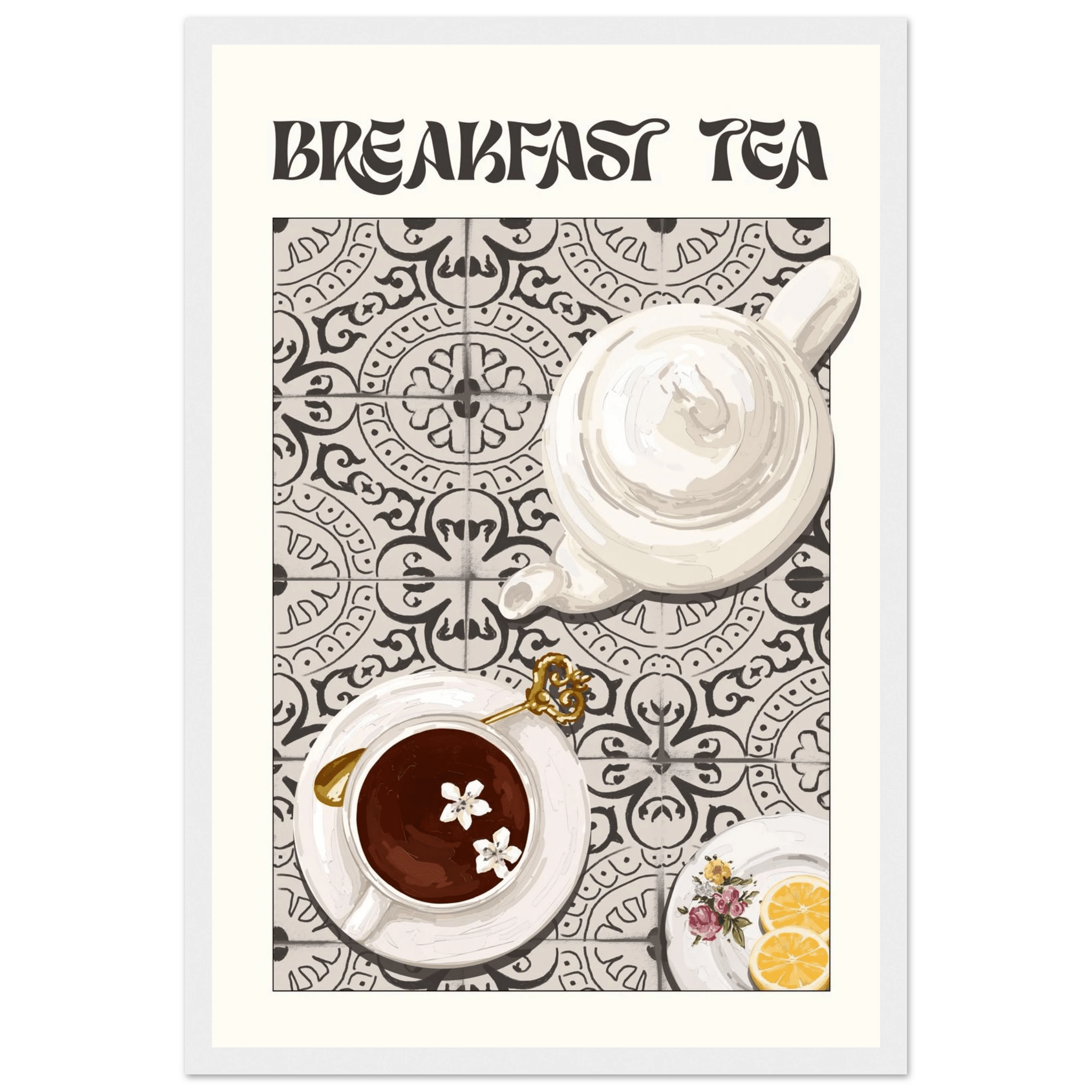 Breakfast Tea Poster – Cozy Kitchen Wall Art Print (Digital & Printed Options) - Evergreen Posters