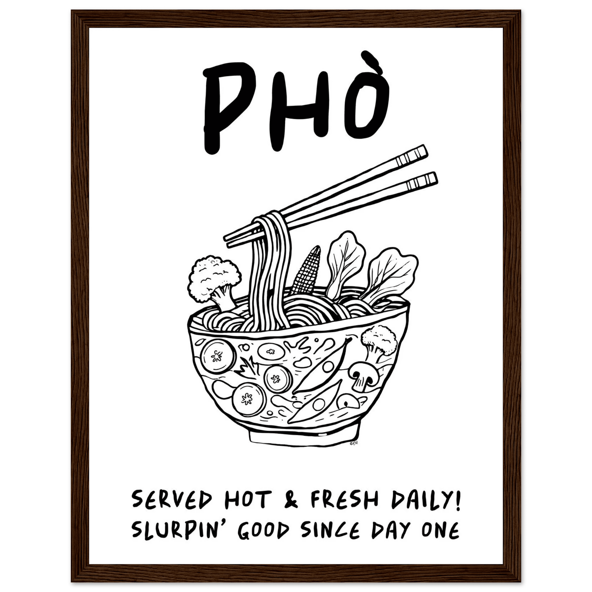 Pho Poster – Funny Vietnamese Kitchen Wall Art Print (Digital & Printed Options) - Evergreen Posters