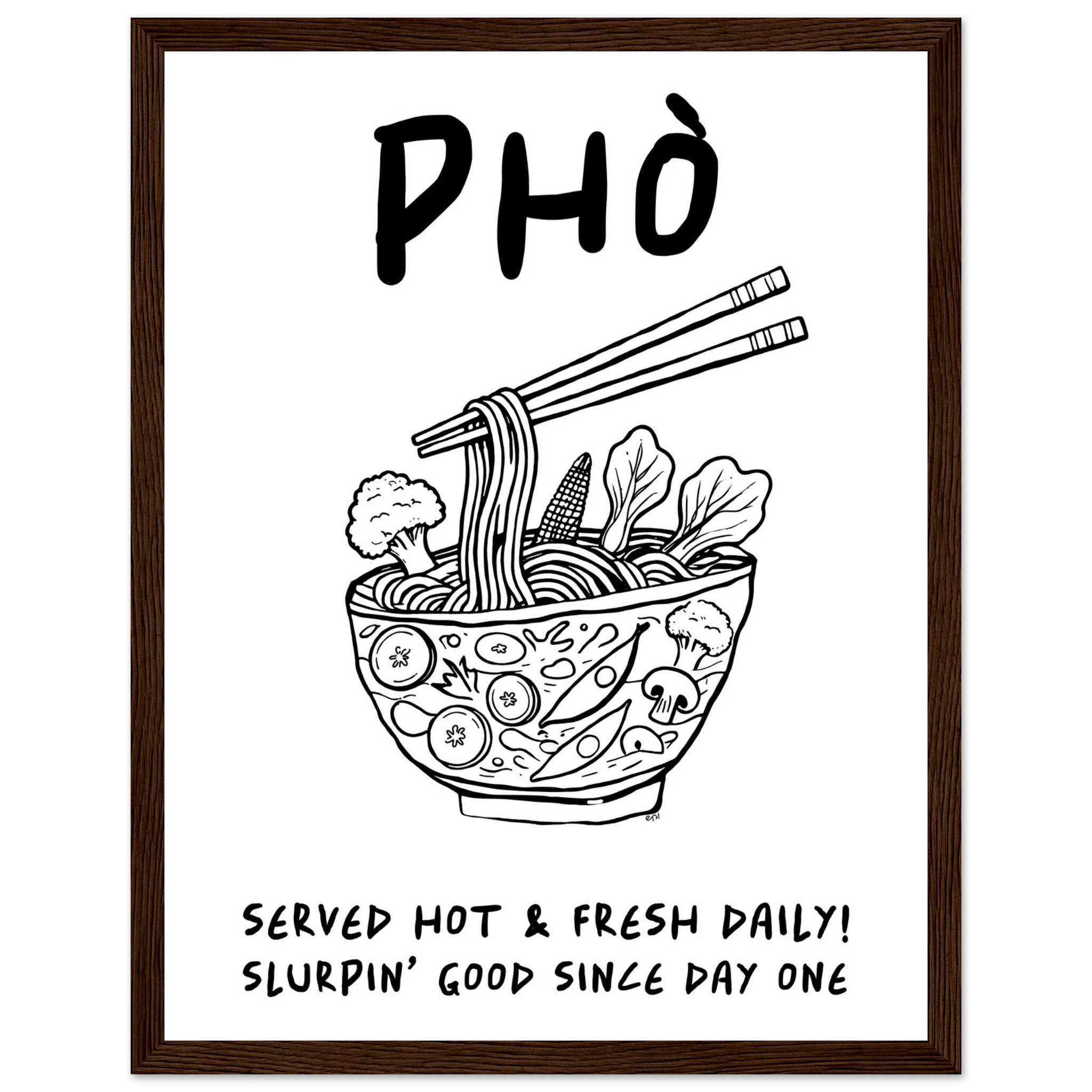 Pho Poster – Funny Vietnamese Kitchen Wall Art Print (Digital & Printed Options) - Evergreen Posters