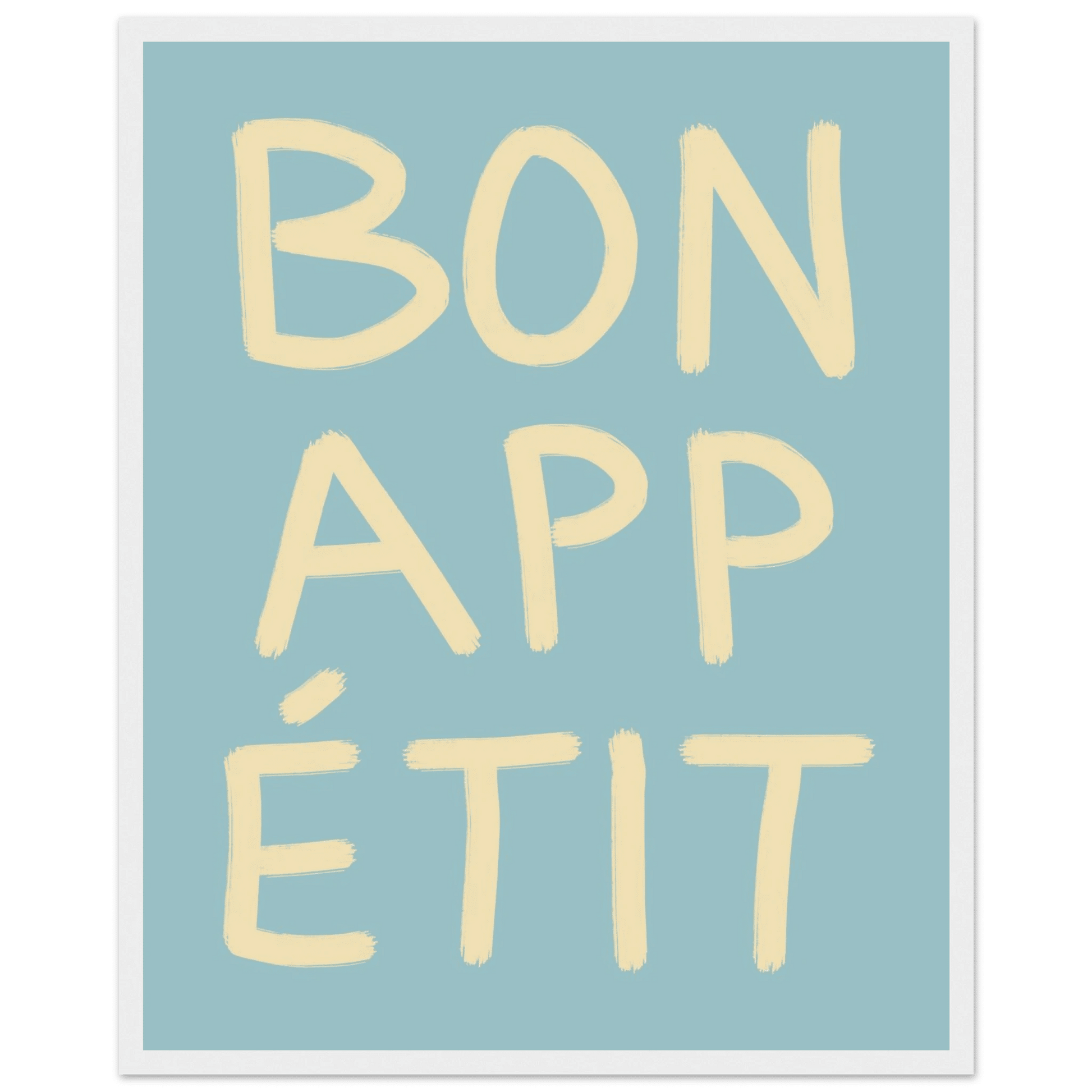 Bon Appétit Kitchen Poster | French Typography Wall Art | Retro Dining Room Print Decor - Evergreen Posters