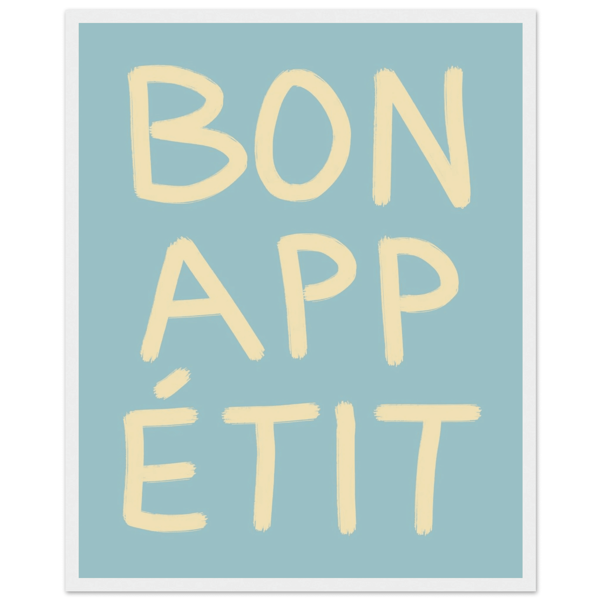Bon Appétit Kitchen Poster | French Typography Wall Art | Retro Dining Room Print Decor - Evergreen Posters