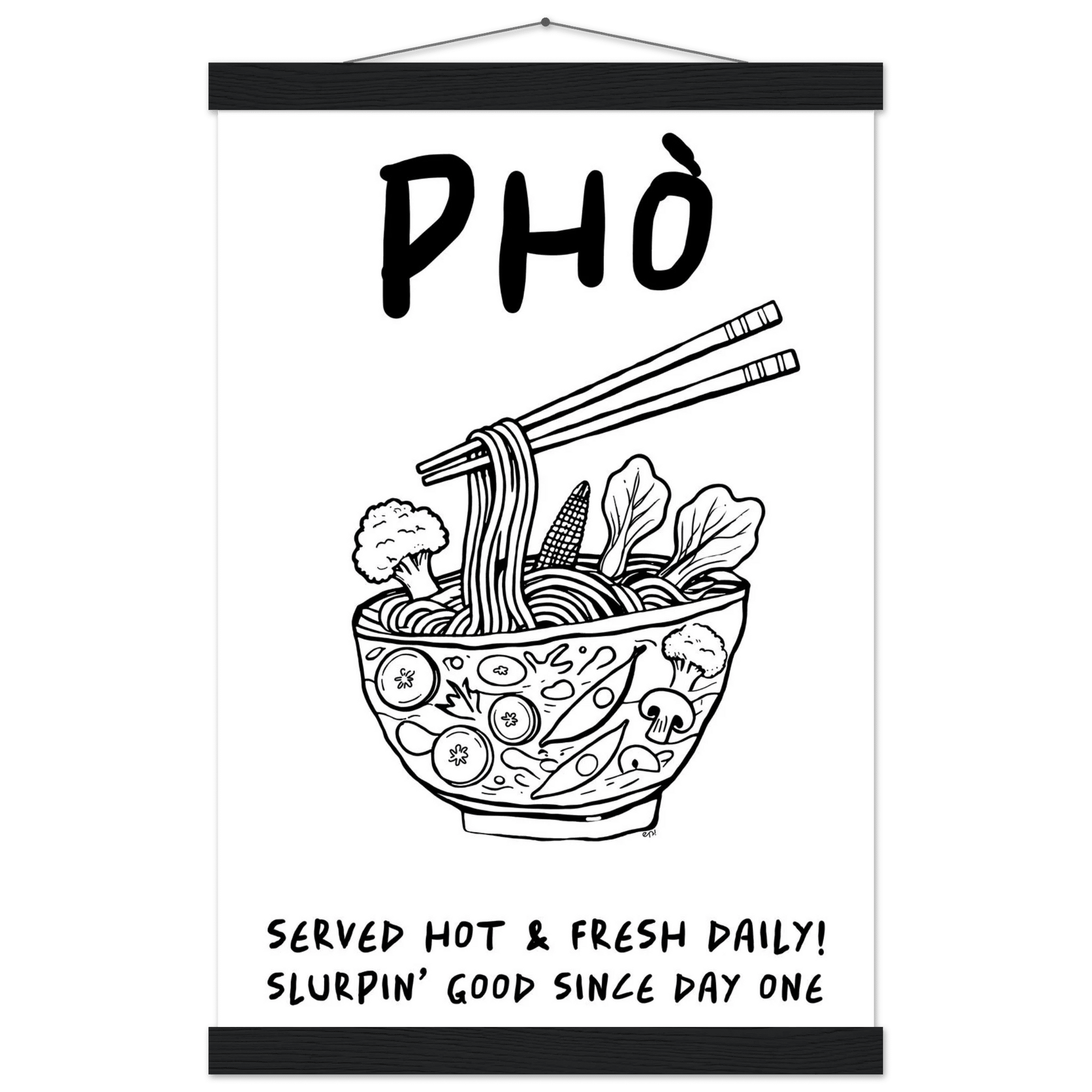 Pho Poster – Funny Vietnamese Kitchen Wall Art Print (Digital & Printed Options) - Evergreen Posters