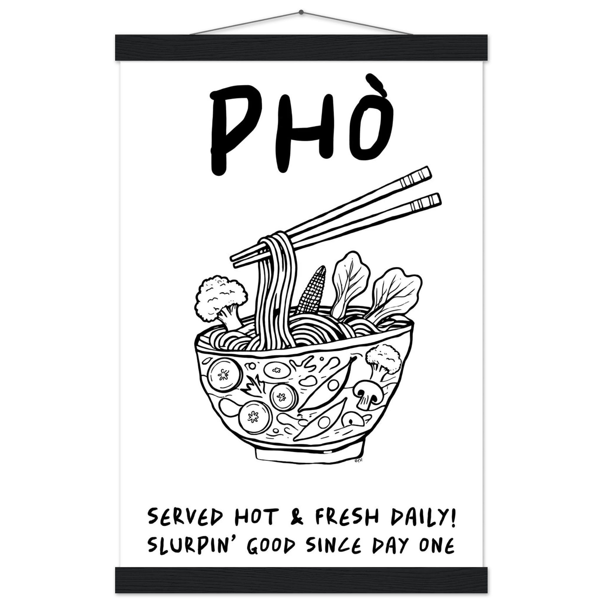 Pho Poster – Funny Vietnamese Kitchen Wall Art Print (Digital & Printed Options) - Evergreen Posters