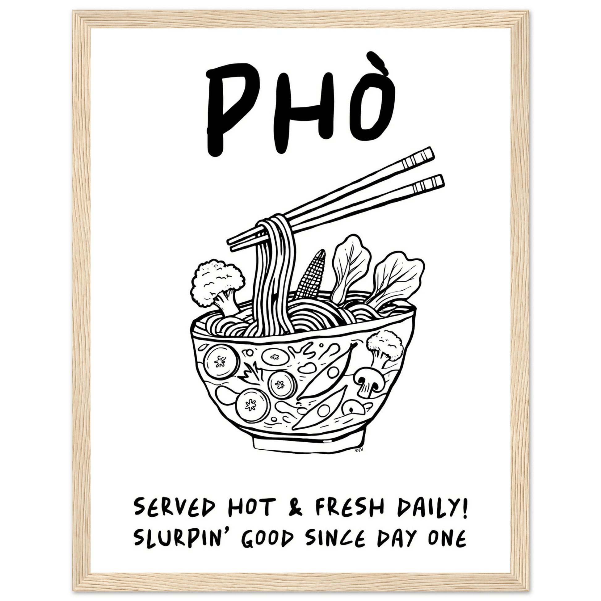Pho Poster – Funny Vietnamese Kitchen Wall Art Print (Digital & Printed Options) - Evergreen Posters
