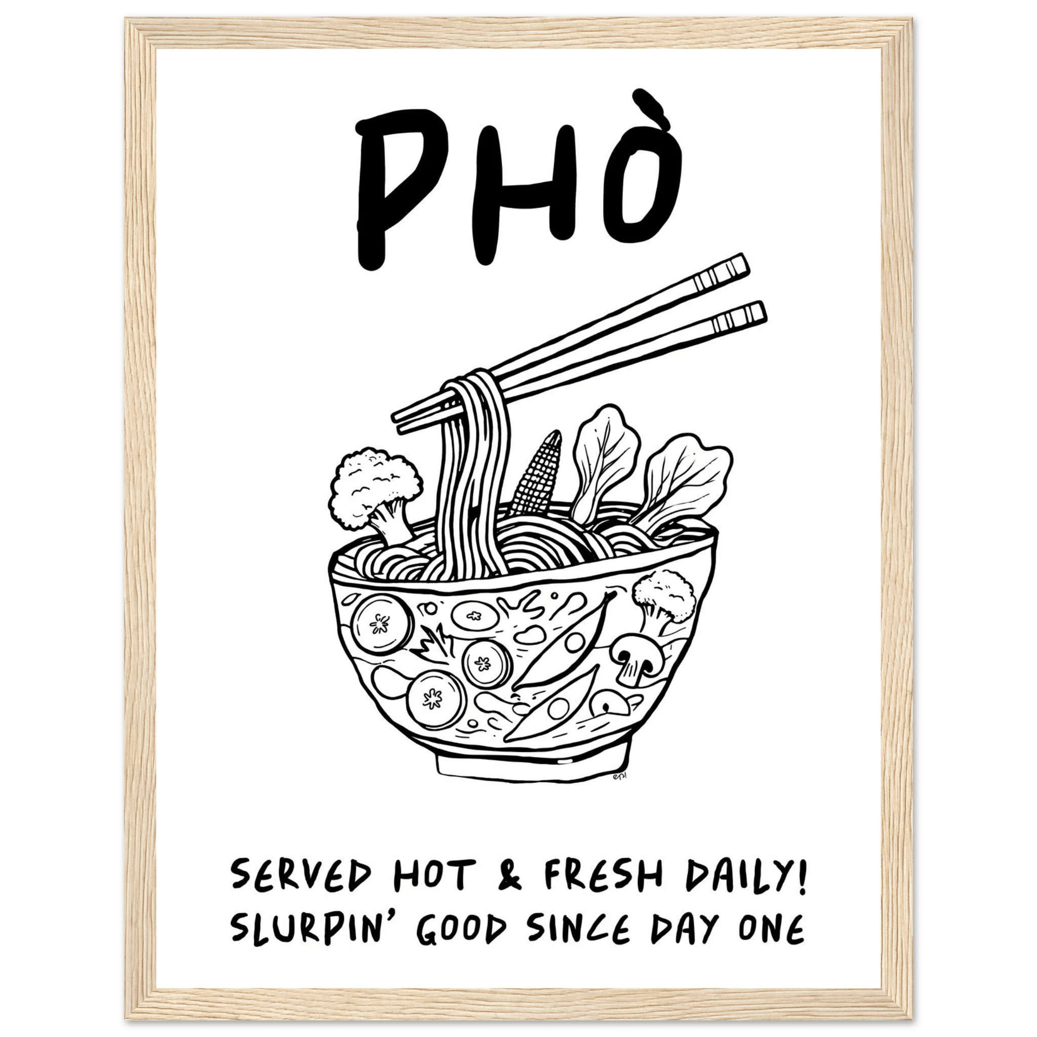 Pho Poster – Funny Vietnamese Kitchen Wall Art Print (Digital & Printed Options) - Evergreen Posters
