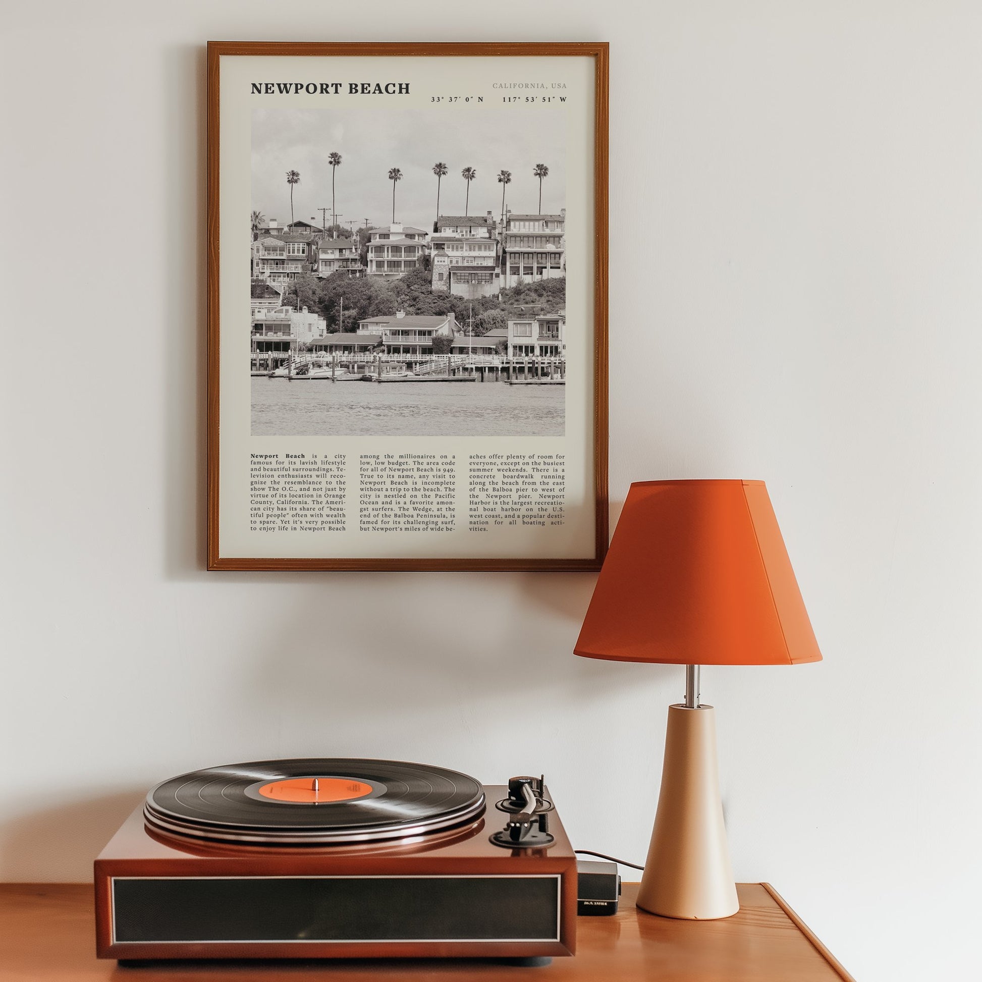 Newport Beach Poster | Black & White California Harbor Wall Art | Coastal Print - Evergreen Posters