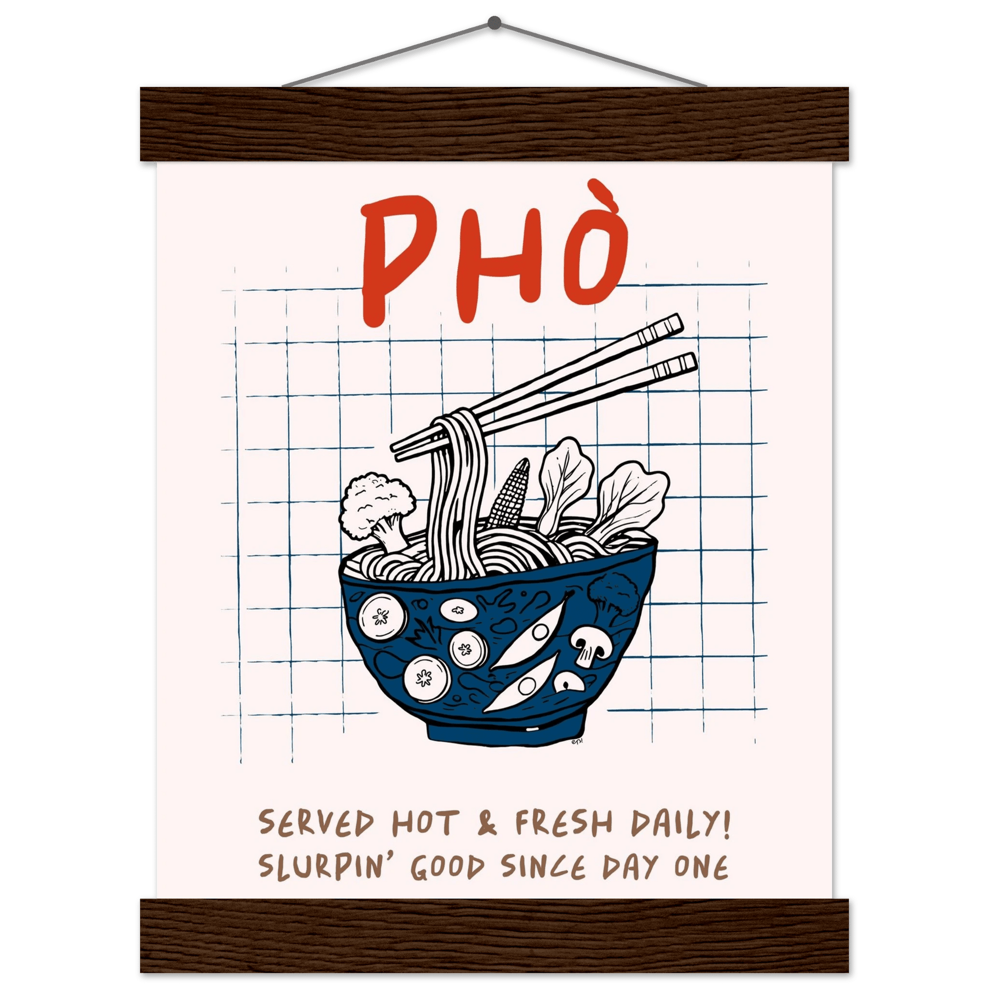Pho Poster – Slurpin’ Good Vietnamese Kitchen Wall Art Print (Digital & Printed Options) - Evergreen Posters