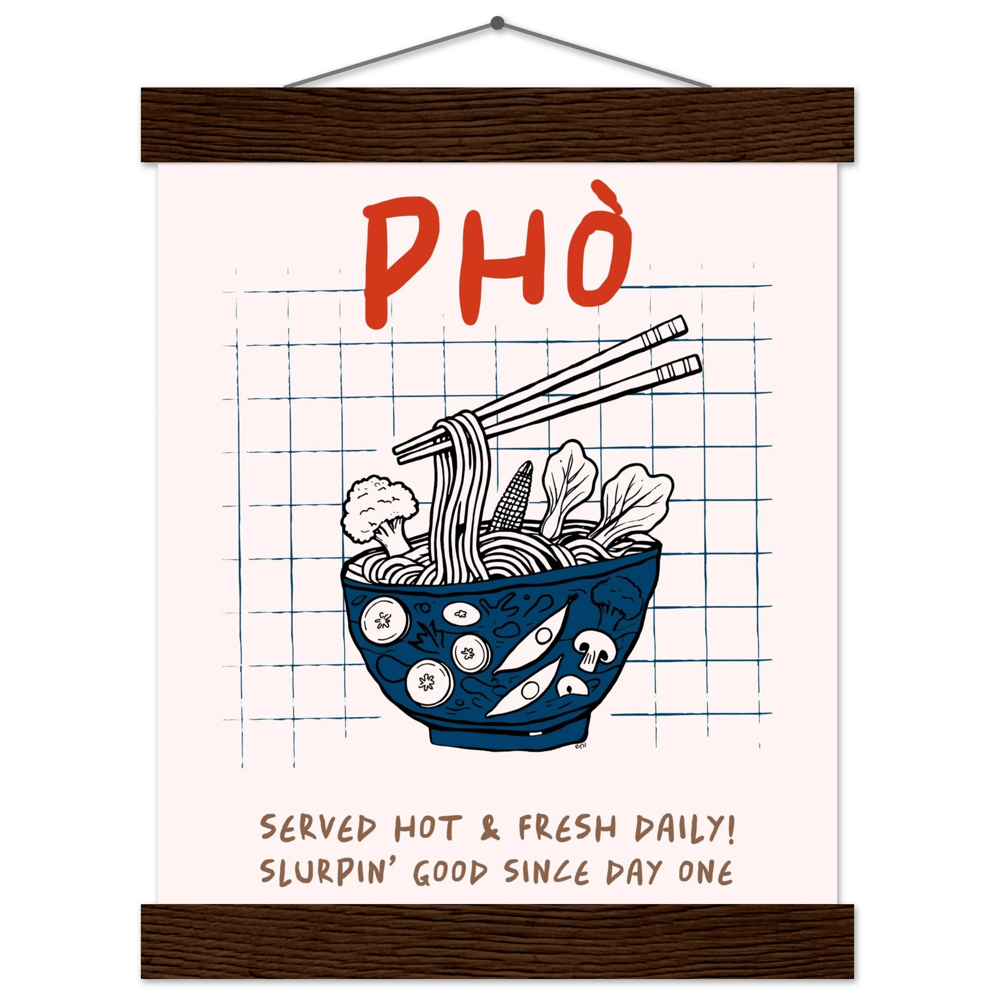 Pho Poster – Slurpin’ Good Vietnamese Kitchen Wall Art Print (Digital & Printed Options) - Evergreen Posters
