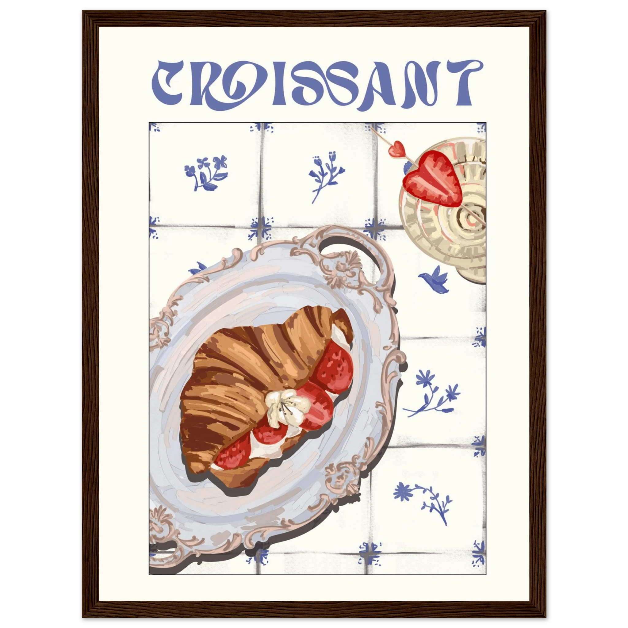 Croissant Poster – Charming French Breakfast Kitchen Wall Art Print (Digital & Printed Options) - Evergreen Posters