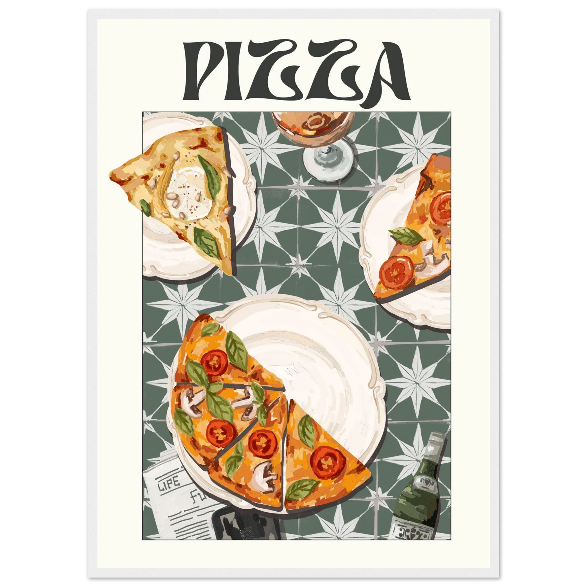 Pizza Poster – Playful Italian Kitchen Wall Art Print (Digital & Printed Options) - Evergreen Posters
