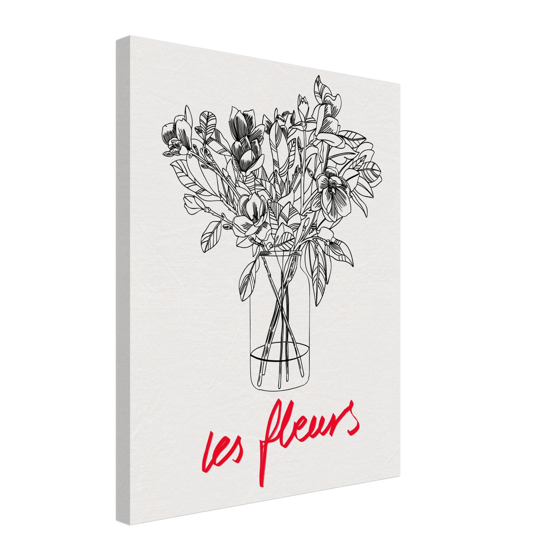 Les Fleurs Botanical Poster | French Flower Line Art Print | Minimalist Floral Wall Decor - Evergreen Posters