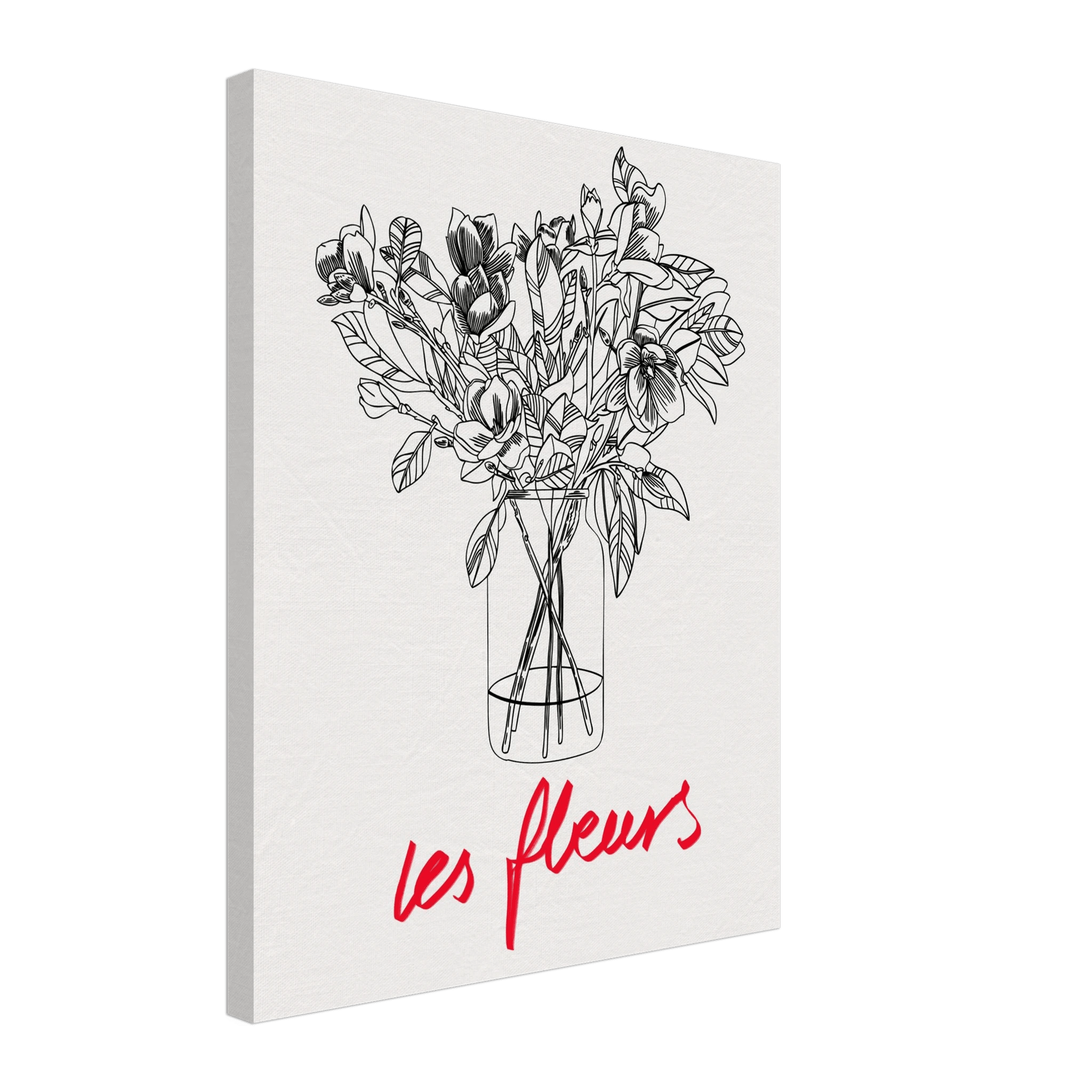 Les Fleurs Botanical Poster | French Flower Line Art Print | Minimalist Floral Wall Decor - Evergreen Posters