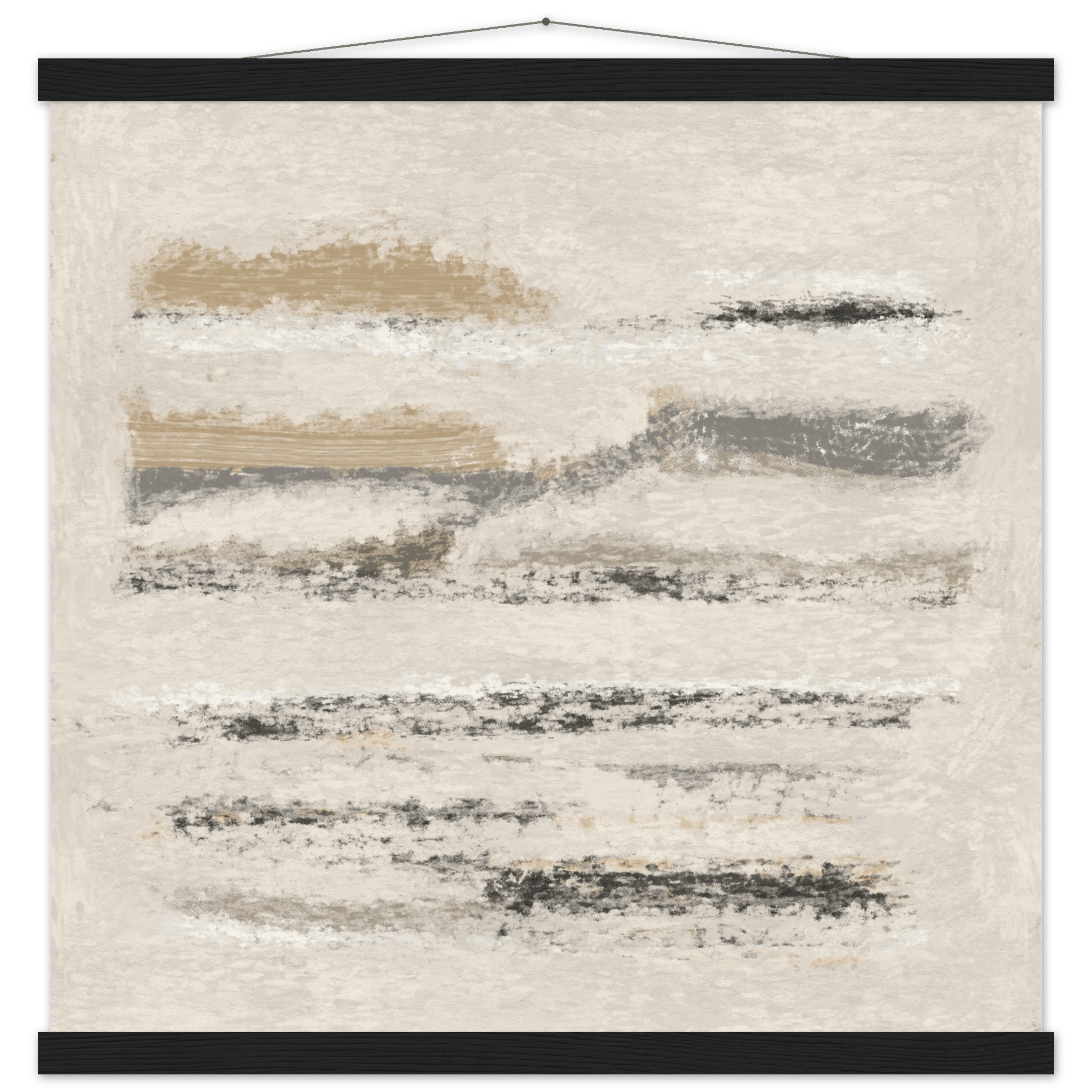 Neutral Abstract Poster | Beige Textured Brushstroke Wall Art | Minimalist Living Room Print - Evergreen Posters