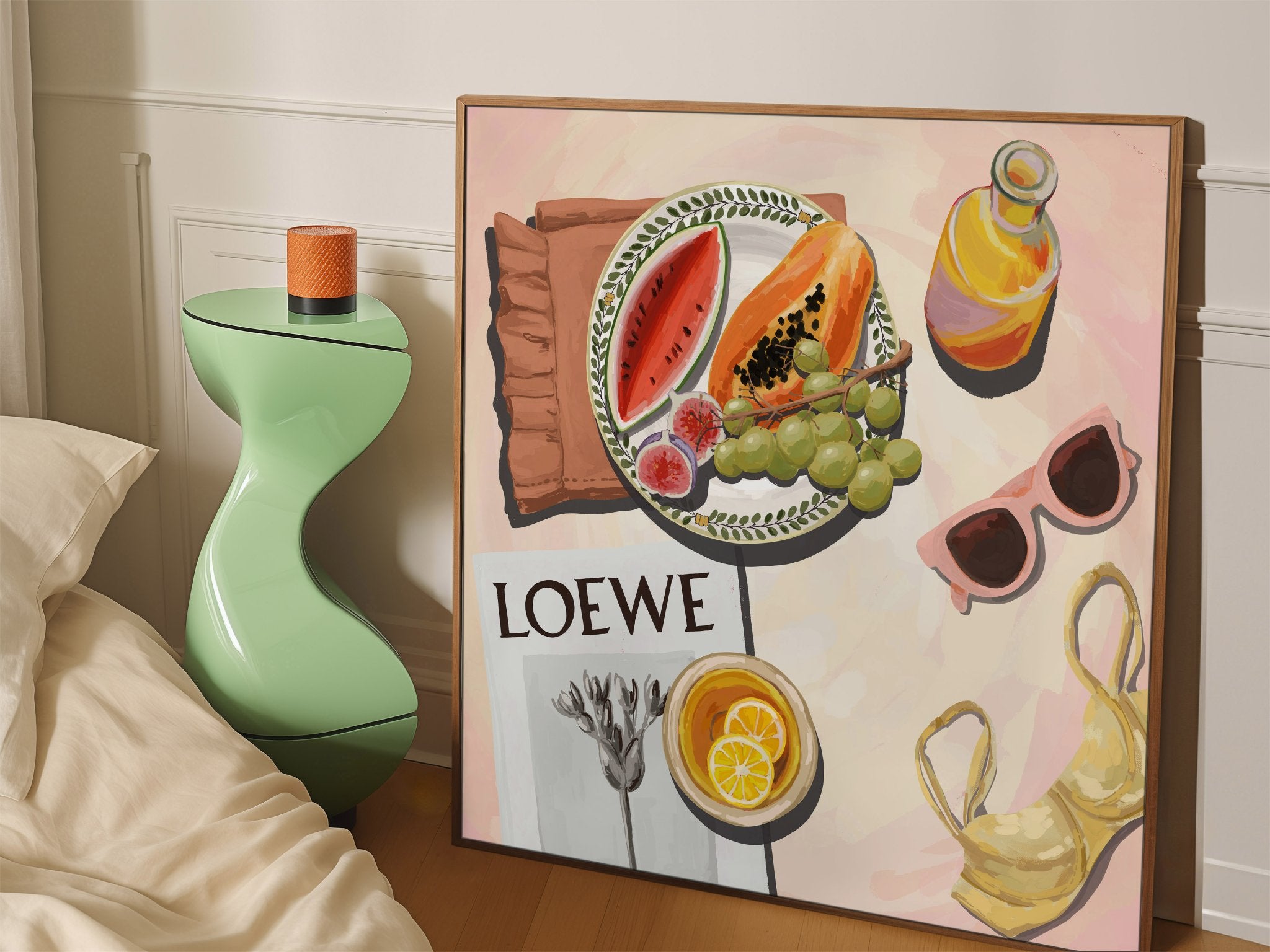 Loewe Summer Fruits Poster | Dopamine Decor Food Wall Art | Pastel Square Kitchen Print - Evergreen Posters - 41