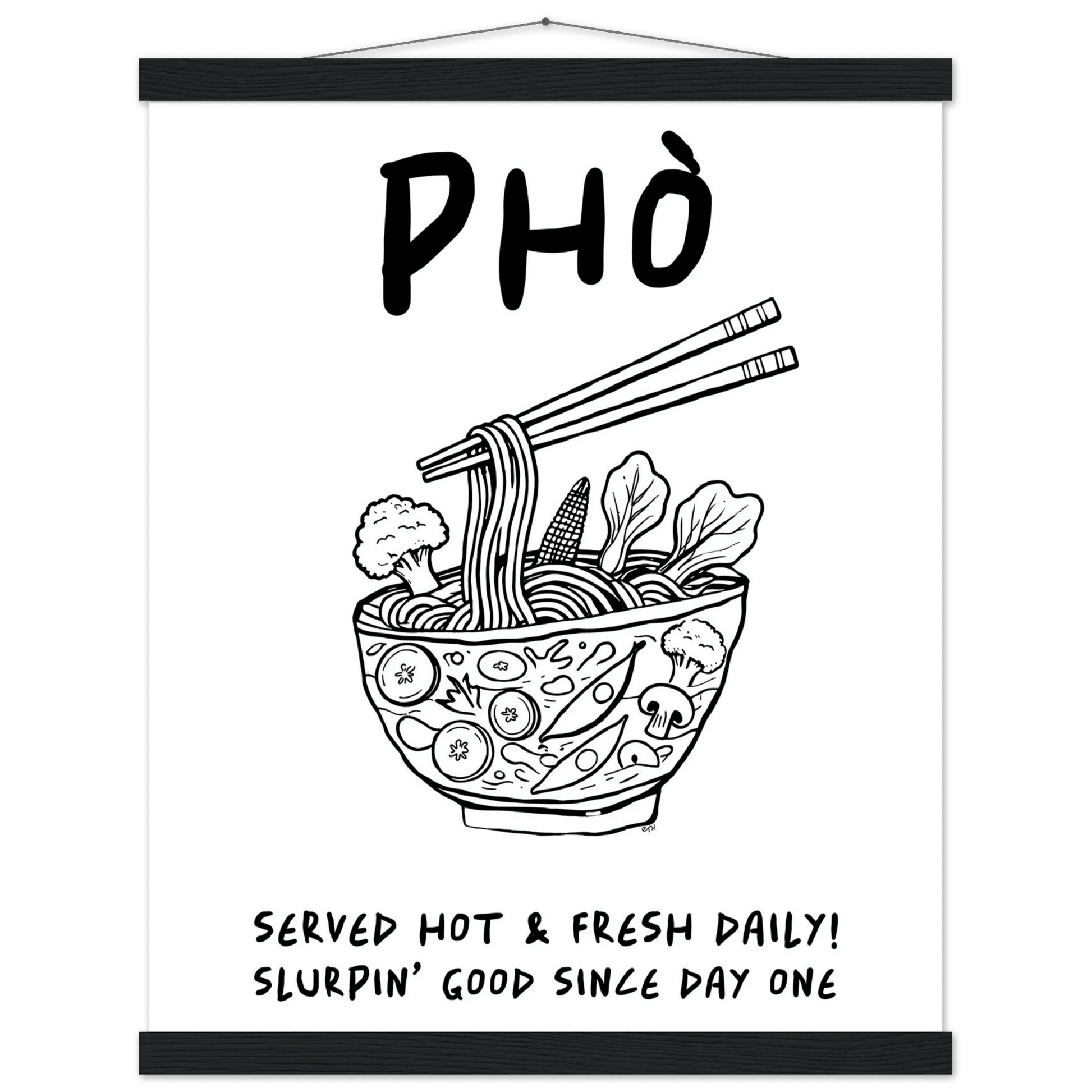 Pho Poster – Funny Vietnamese Kitchen Wall Art Print (Digital & Printed Options) - Evergreen Posters