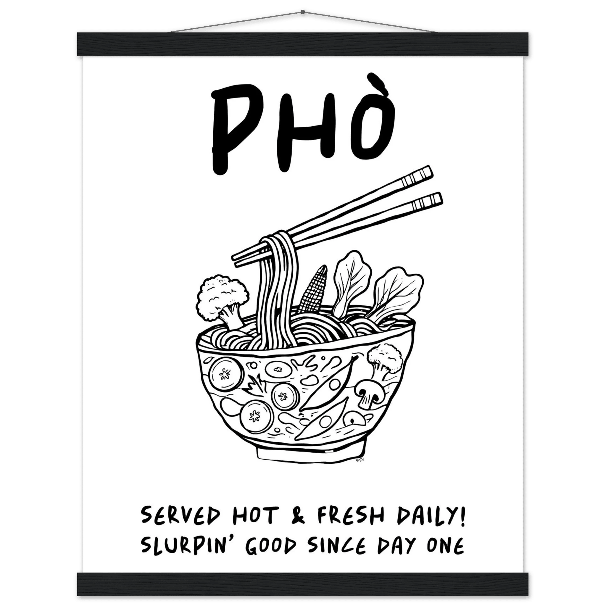 Pho Poster – Funny Vietnamese Kitchen Wall Art Print (Digital & Printed Options) - Evergreen Posters