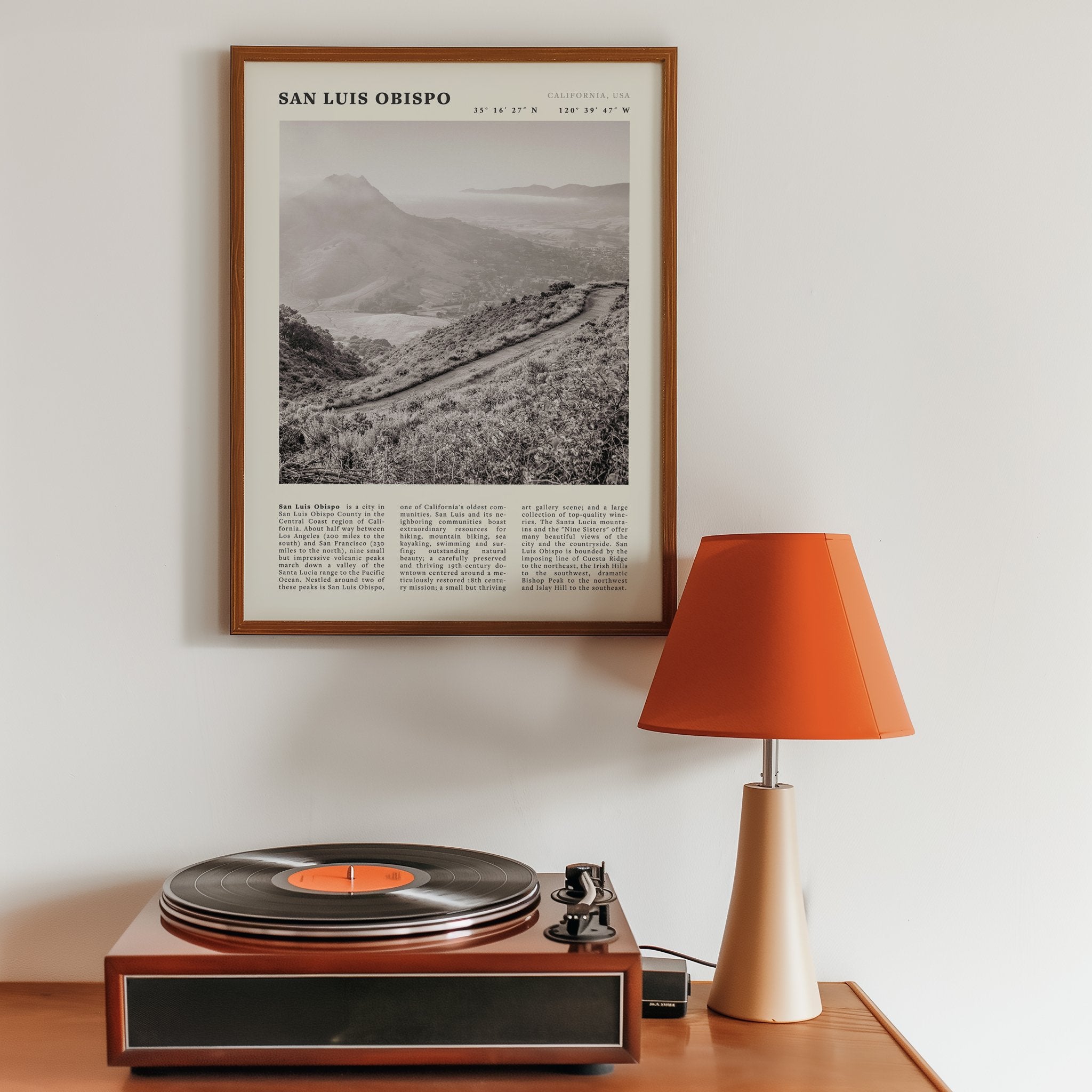 San Luis Obispo Poster | Black & White California Wall Art | SLO Travel Print - Evergreen Posters