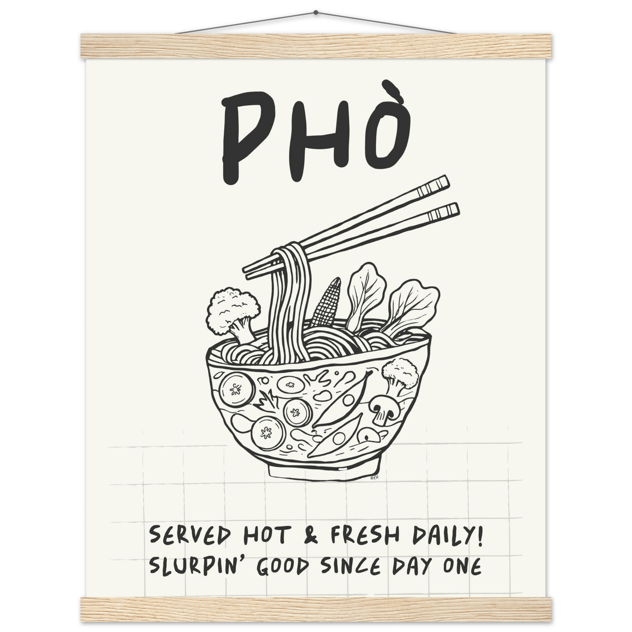 Pho Poster – Slurpin’ Good Vietnamese Kitchen Wall Art Print (Digital & Printed Options) - Evergreen Posters