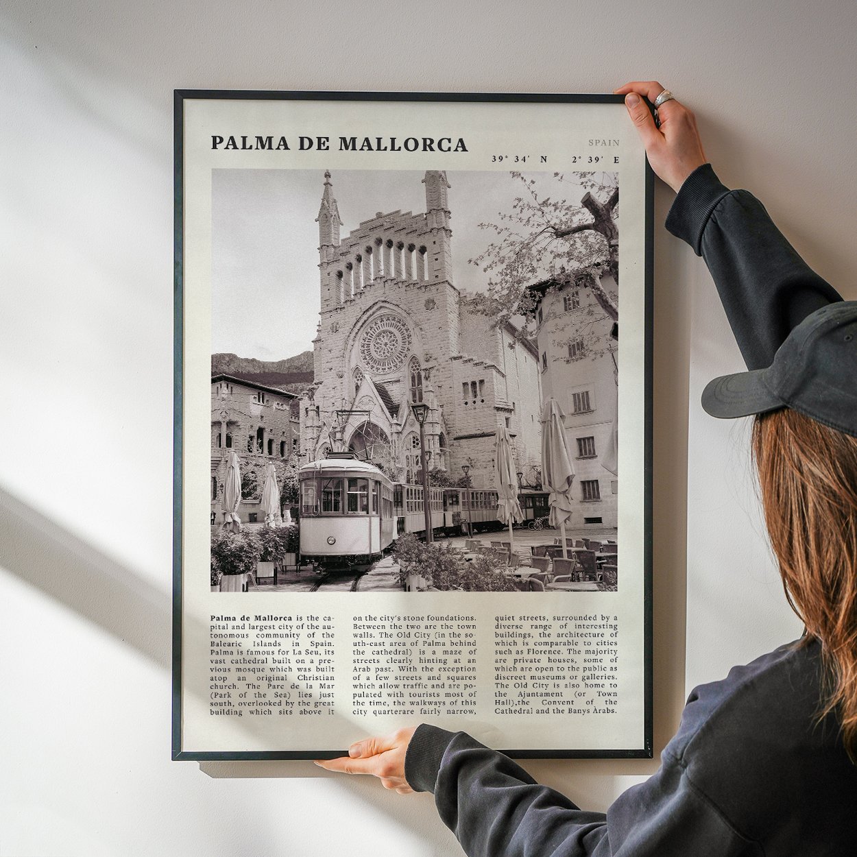 Palma de Mallorca Poster | Black & White Spain Wall Art | Travel Print | Mediterranean Decor - Evergreen Posters