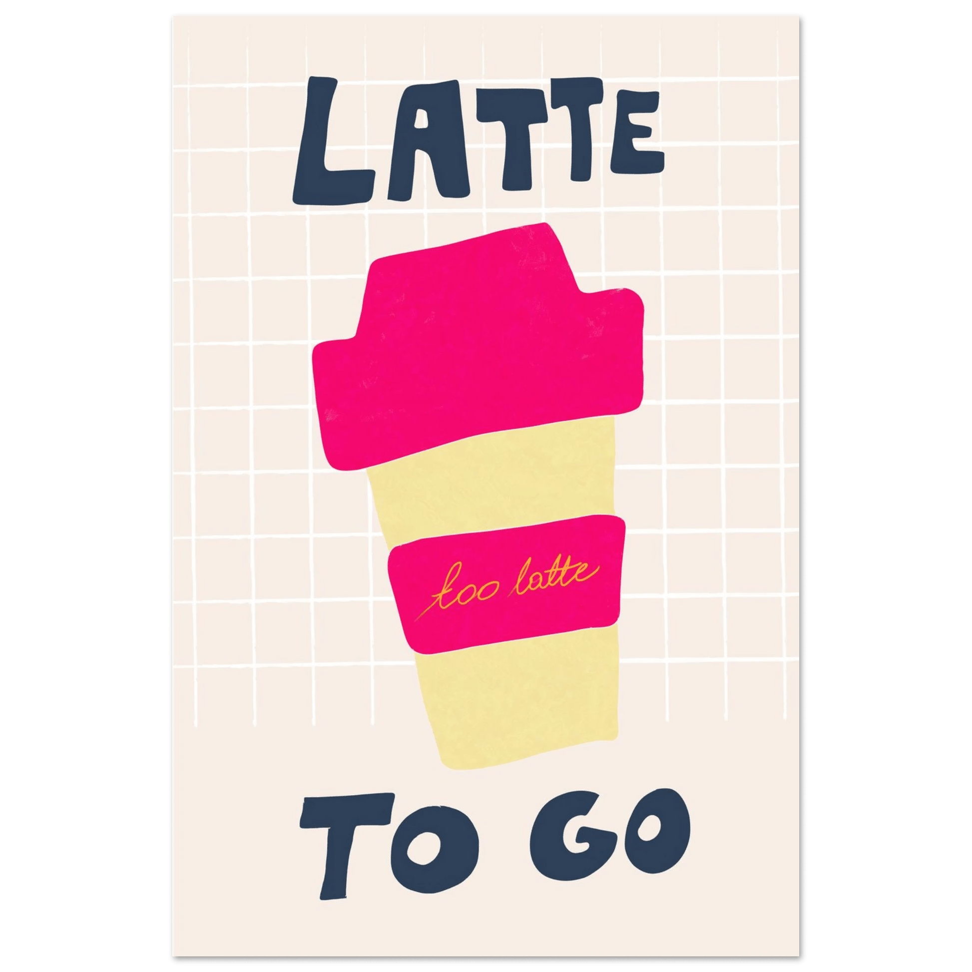 Latte To Go Poster – Playful Coffee Kitchen Wall Art Print (Digital & Printed Options) - Evergreen Posters