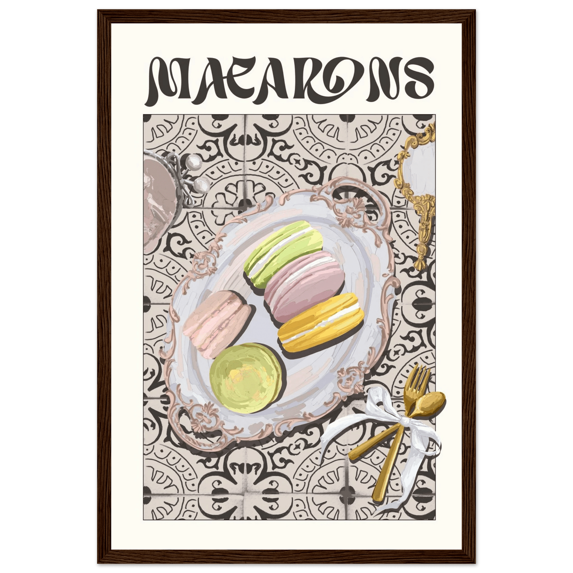 Macarons Poster – Playful French Patisserie Kitchen Wall Art Print (Digital & Printed Options) - Evergreen Posters