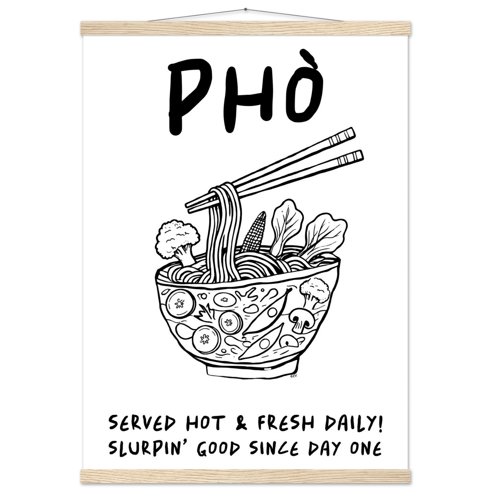 Pho Poster – Funny Vietnamese Kitchen Wall Art Print (Digital & Printed Options) - Evergreen Posters