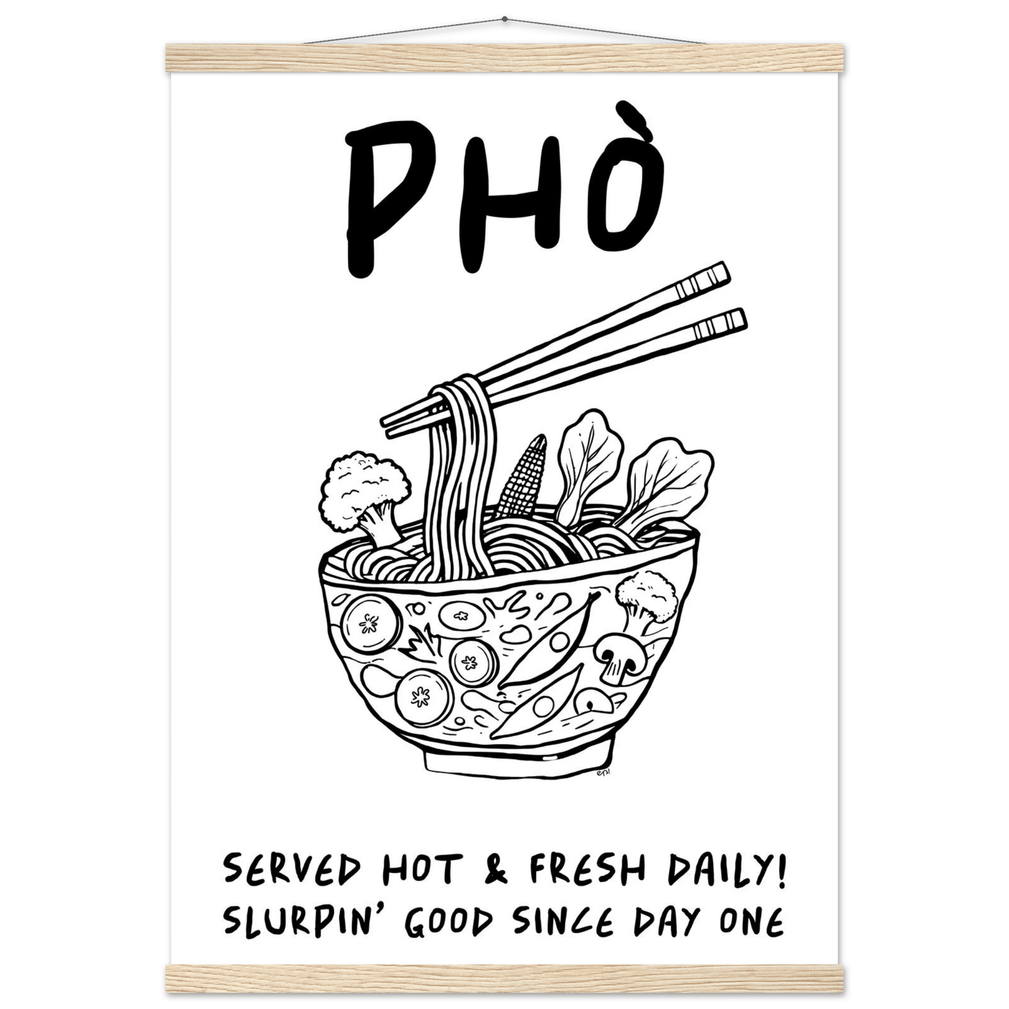 Pho Poster – Funny Vietnamese Kitchen Wall Art Print (Digital & Printed Options) - Evergreen Posters