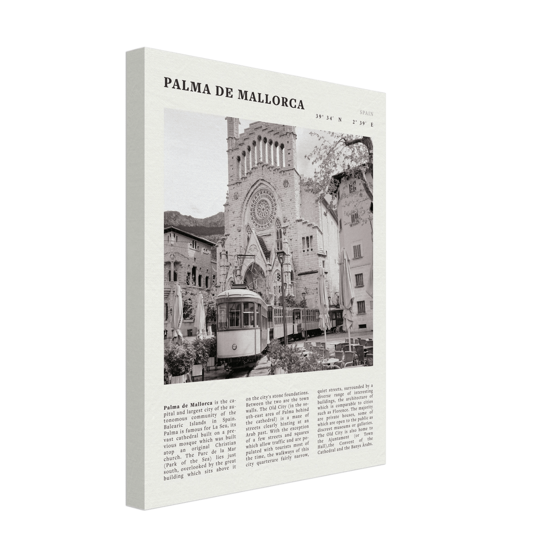Palma de Mallorca Poster | Black & White Spain Wall Art | Travel Print | Mediterranean Decor - Evergreen Posters