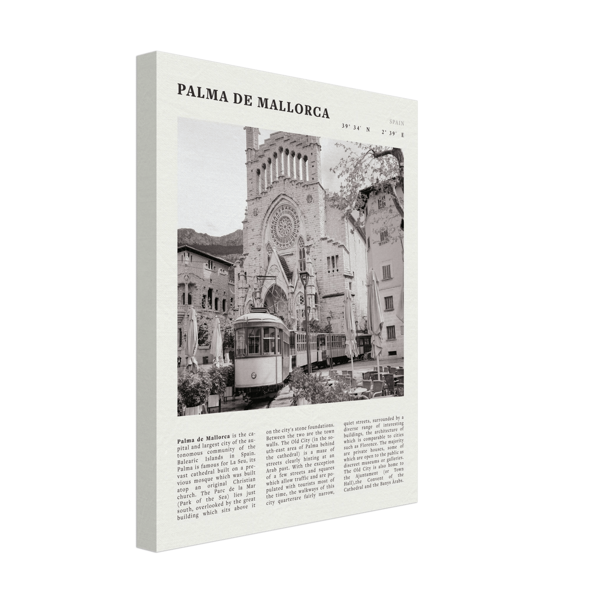 Palma de Mallorca Poster | Black & White Spain Wall Art | Travel Print | Mediterranean Decor - Evergreen Posters