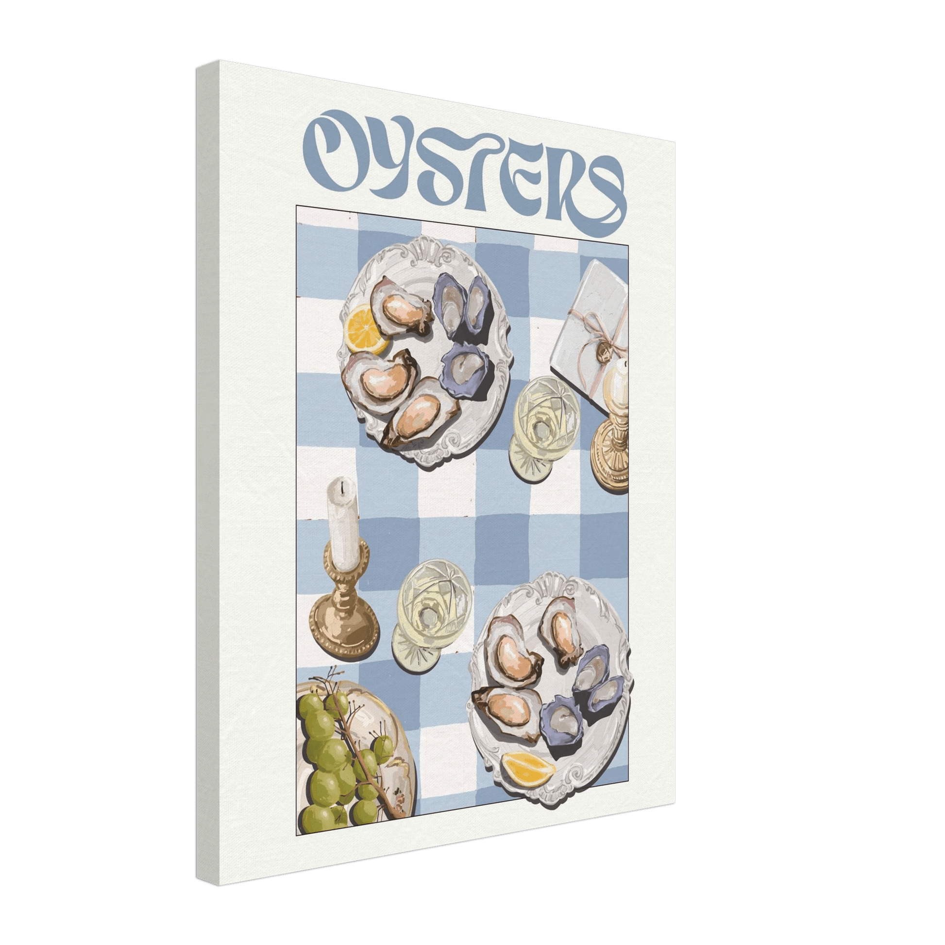 Oysters Poster – Playful Seafood Kitchen Wall Art Print (Digital & Printed Options) - Evergreen Posters